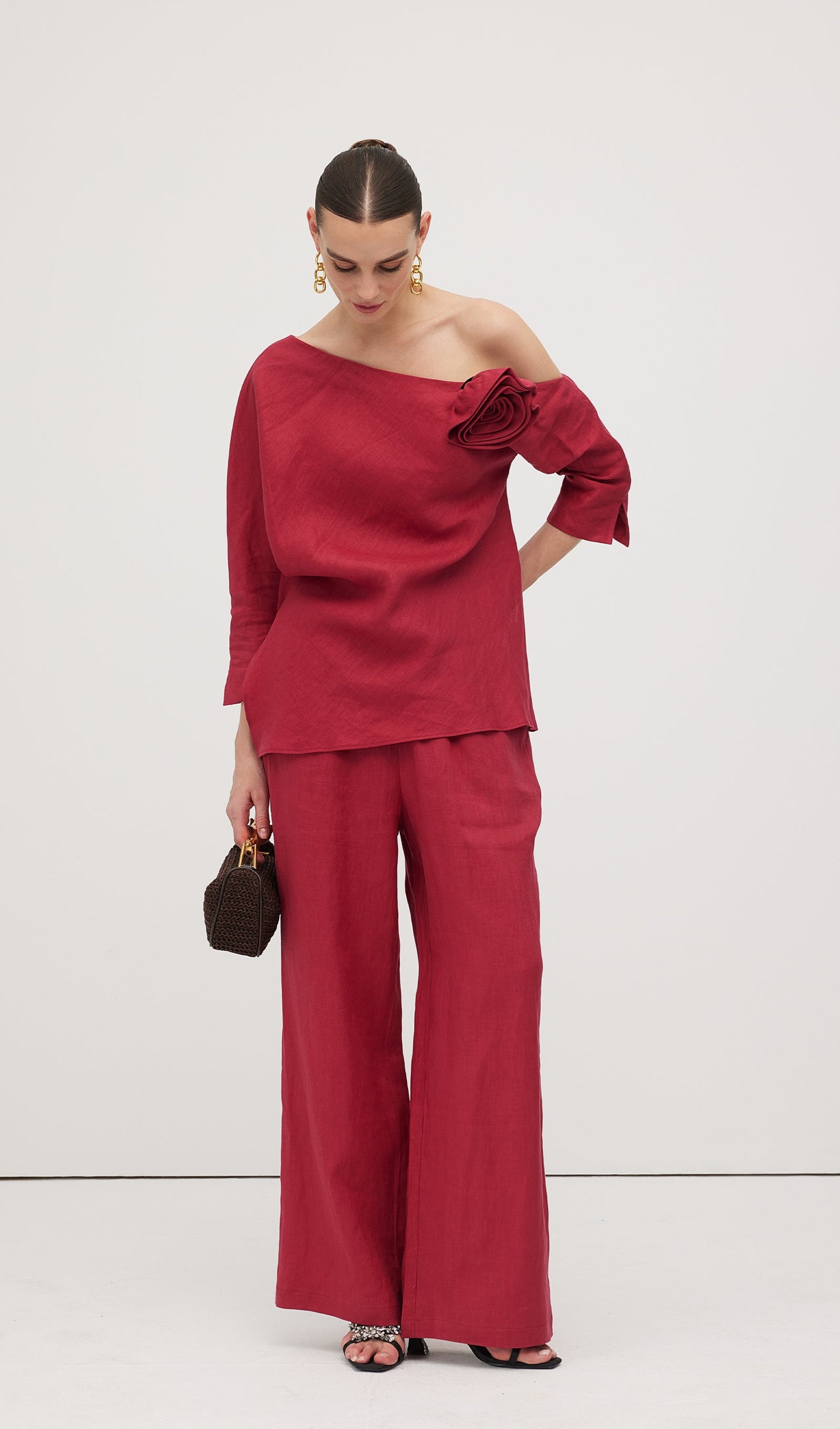 Linen Rose Trousers Suit