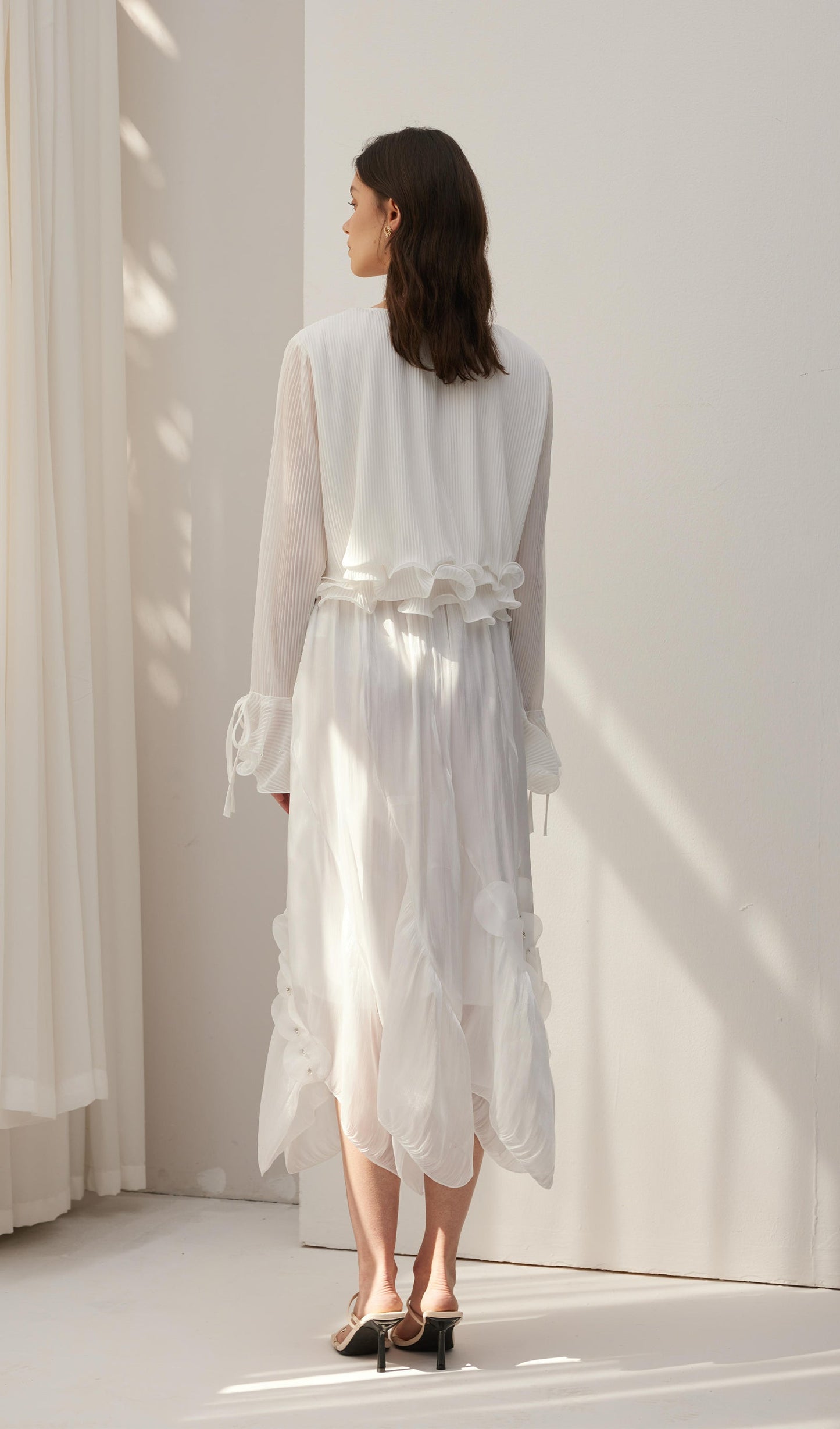 Butterfly Embellished Ruffled Top