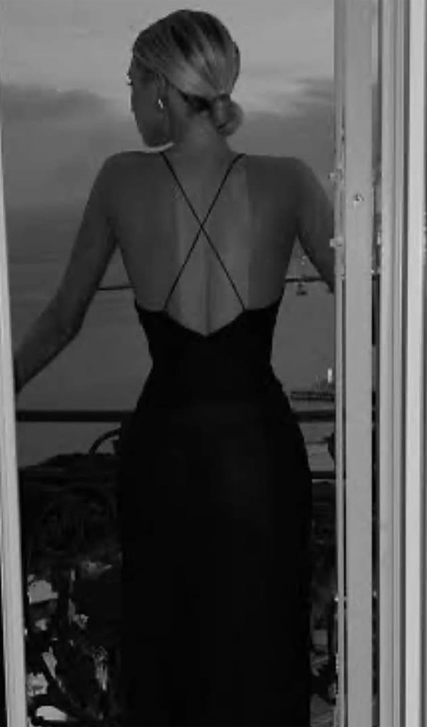 V Neck Halter Midi Dress