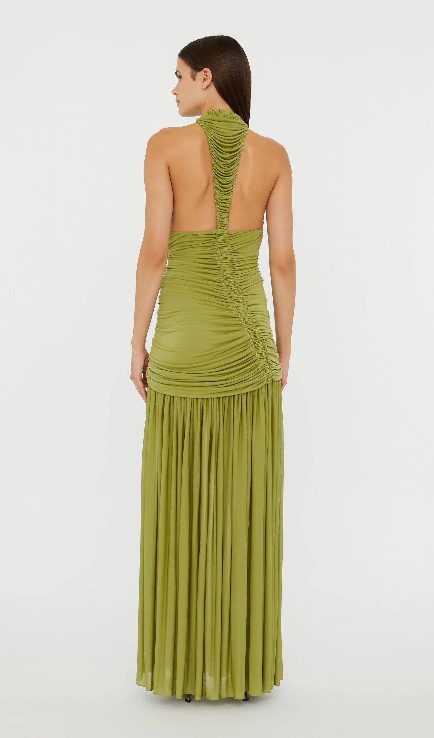 Plunging V Neckline Racerback Maxi Dress
