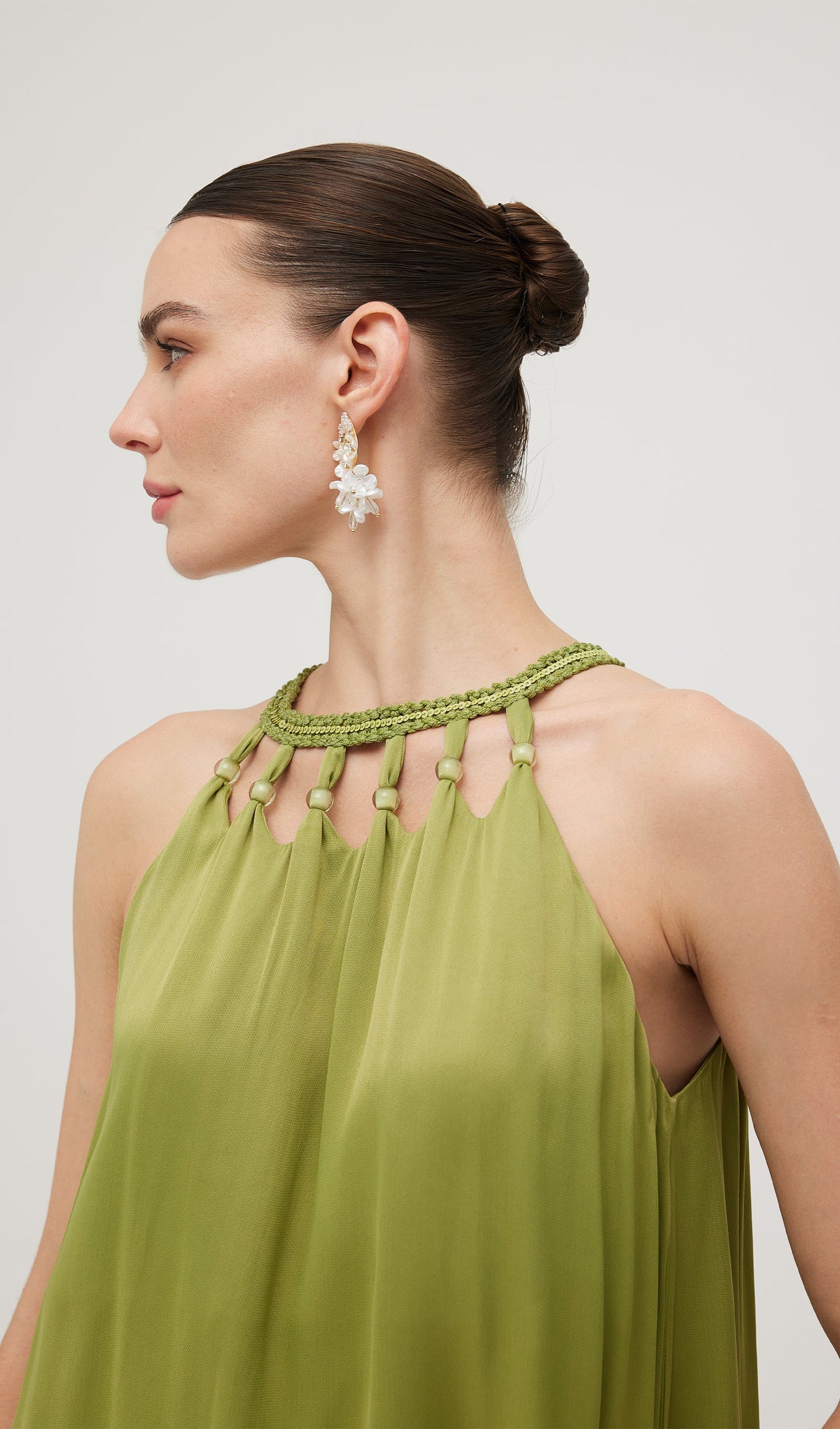 Round Neck Hollow Sleeveless Midi Dress