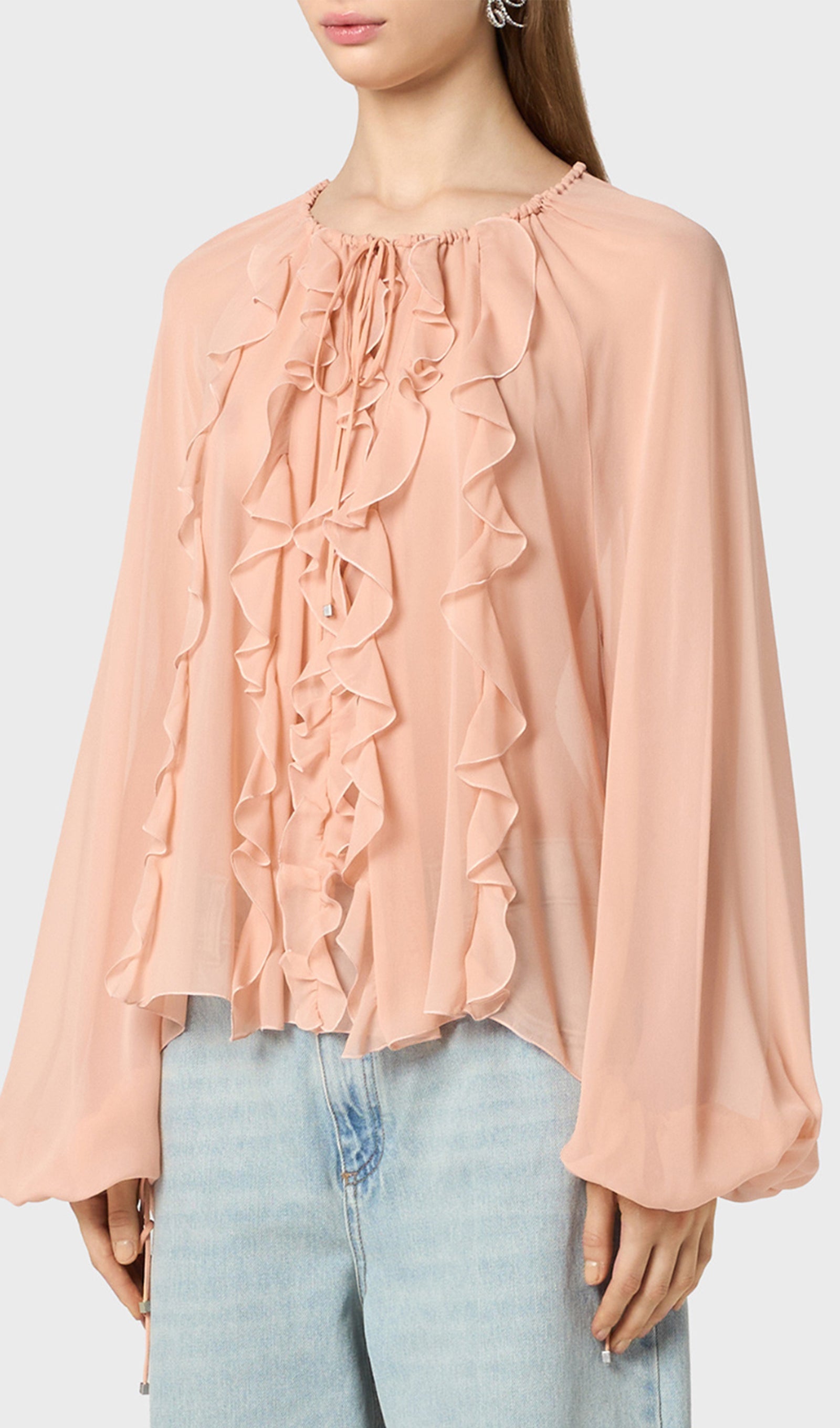 Georgette Blouse With Ruffles