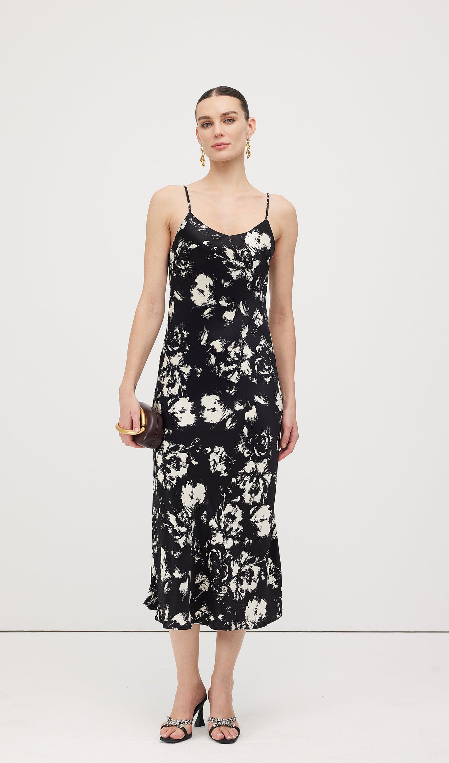 Floral Printed Slip Midi Dress