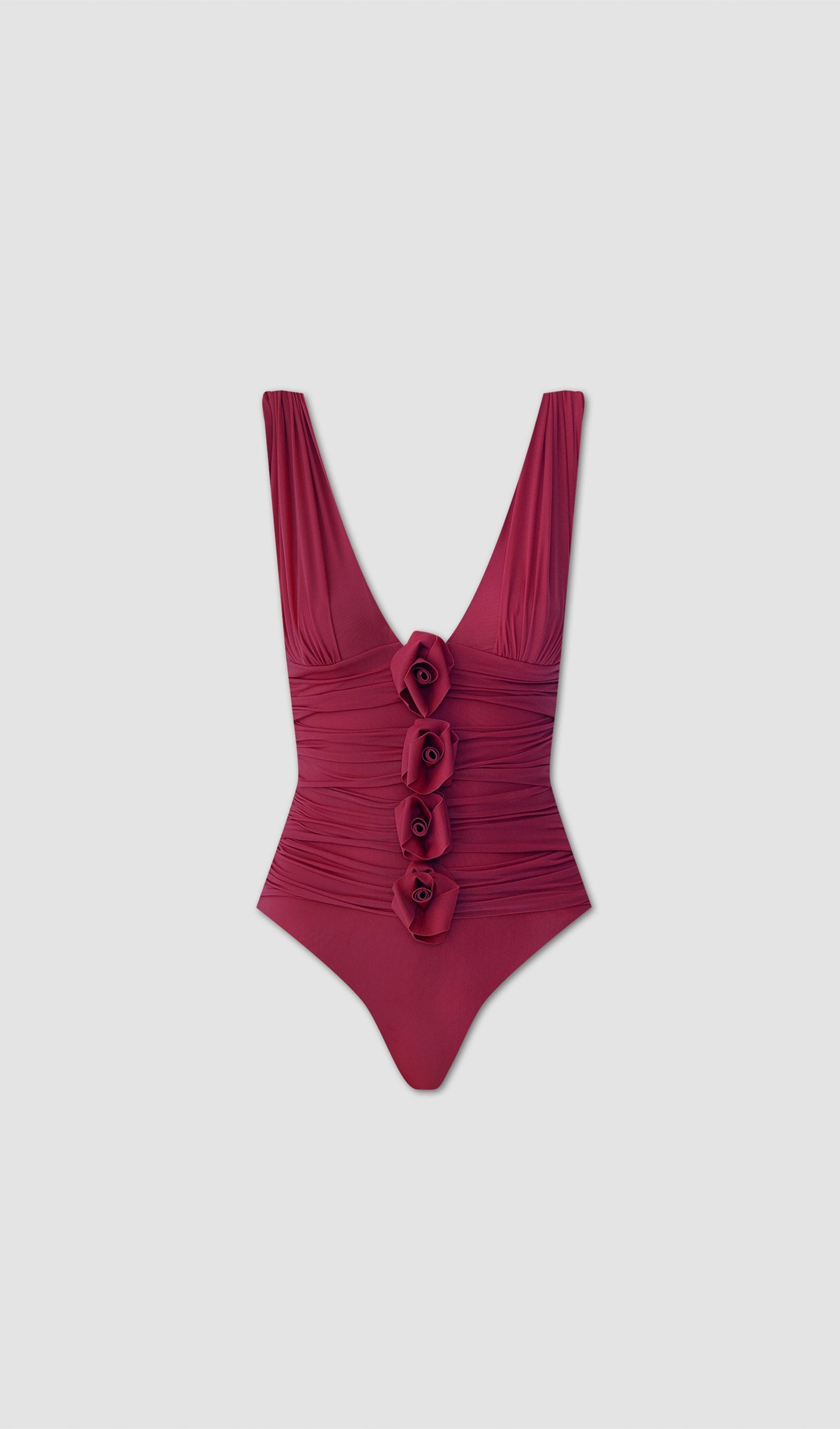Pleated Bodysuit V Neck