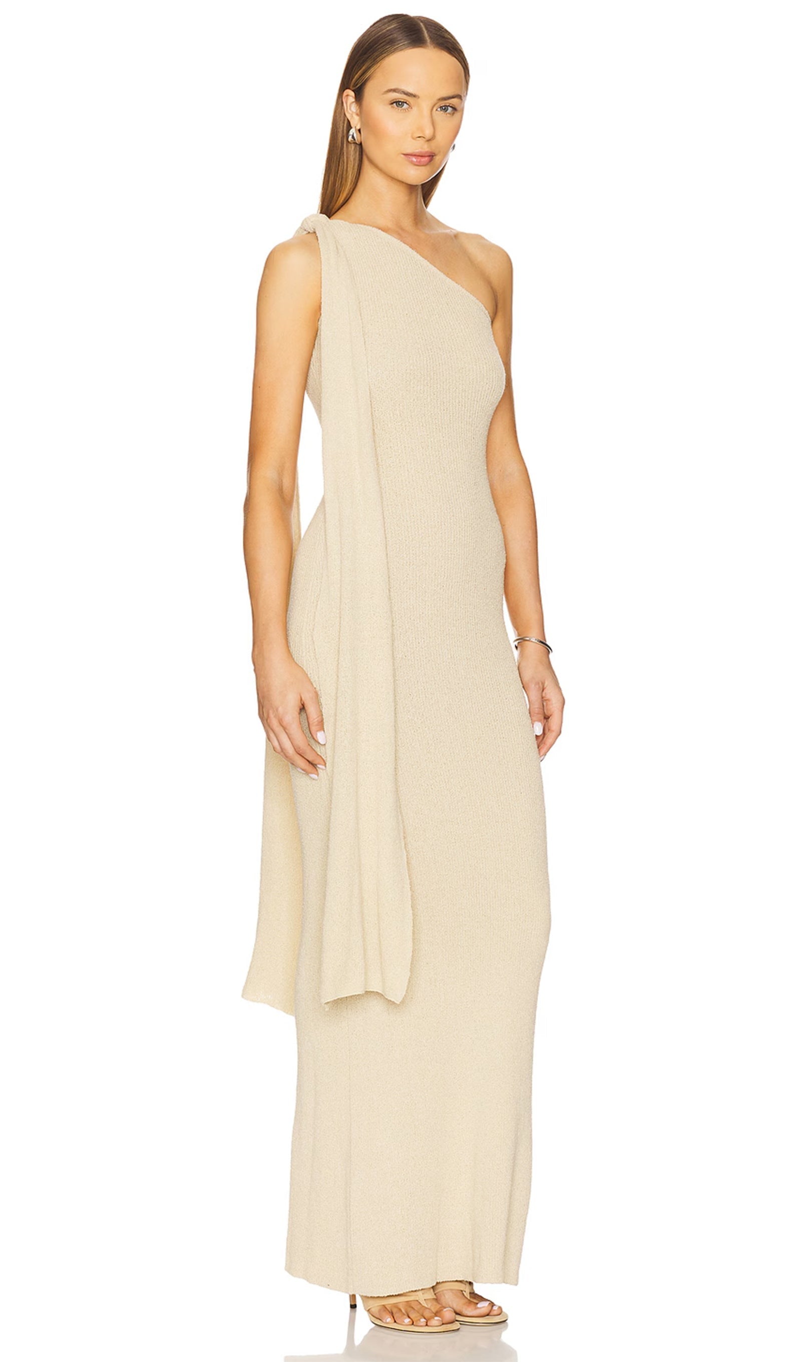 One Shoulder Tie Maxi Dress