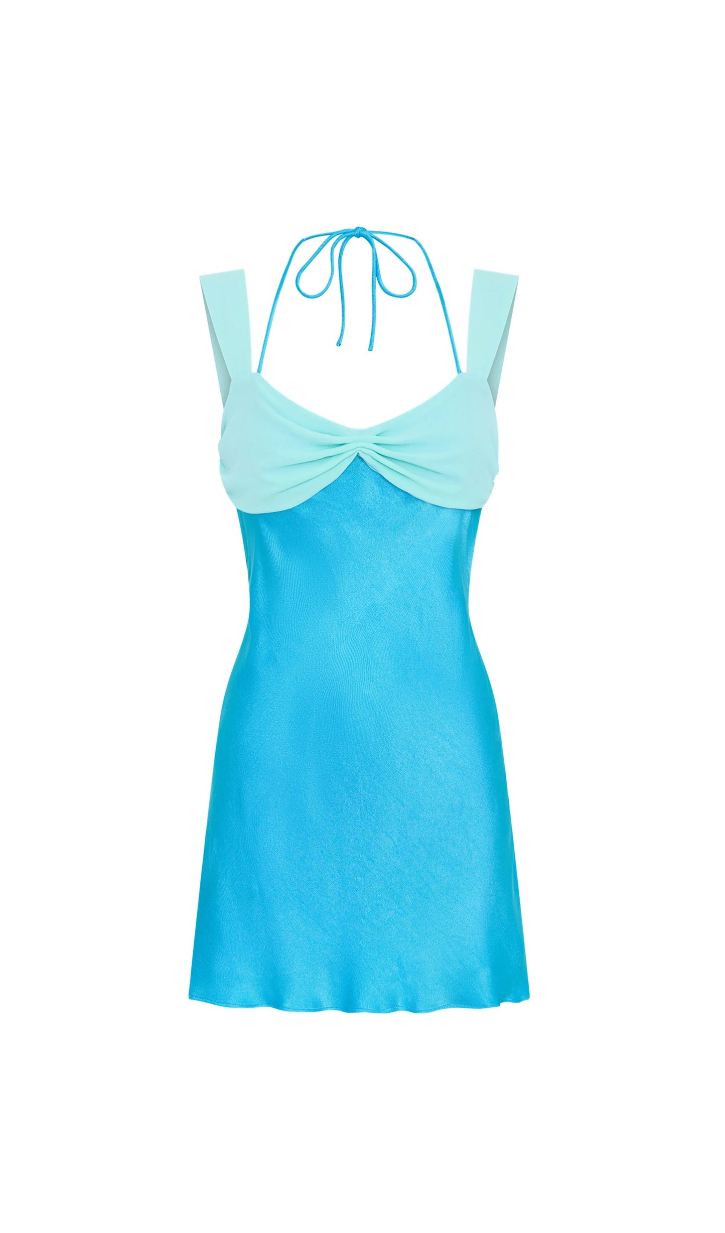 Ruched Back Lace Up Mini Dress