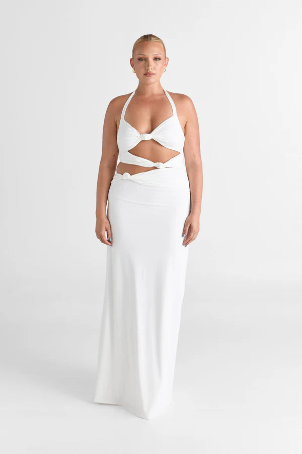 Halter Cutout Twist Dress