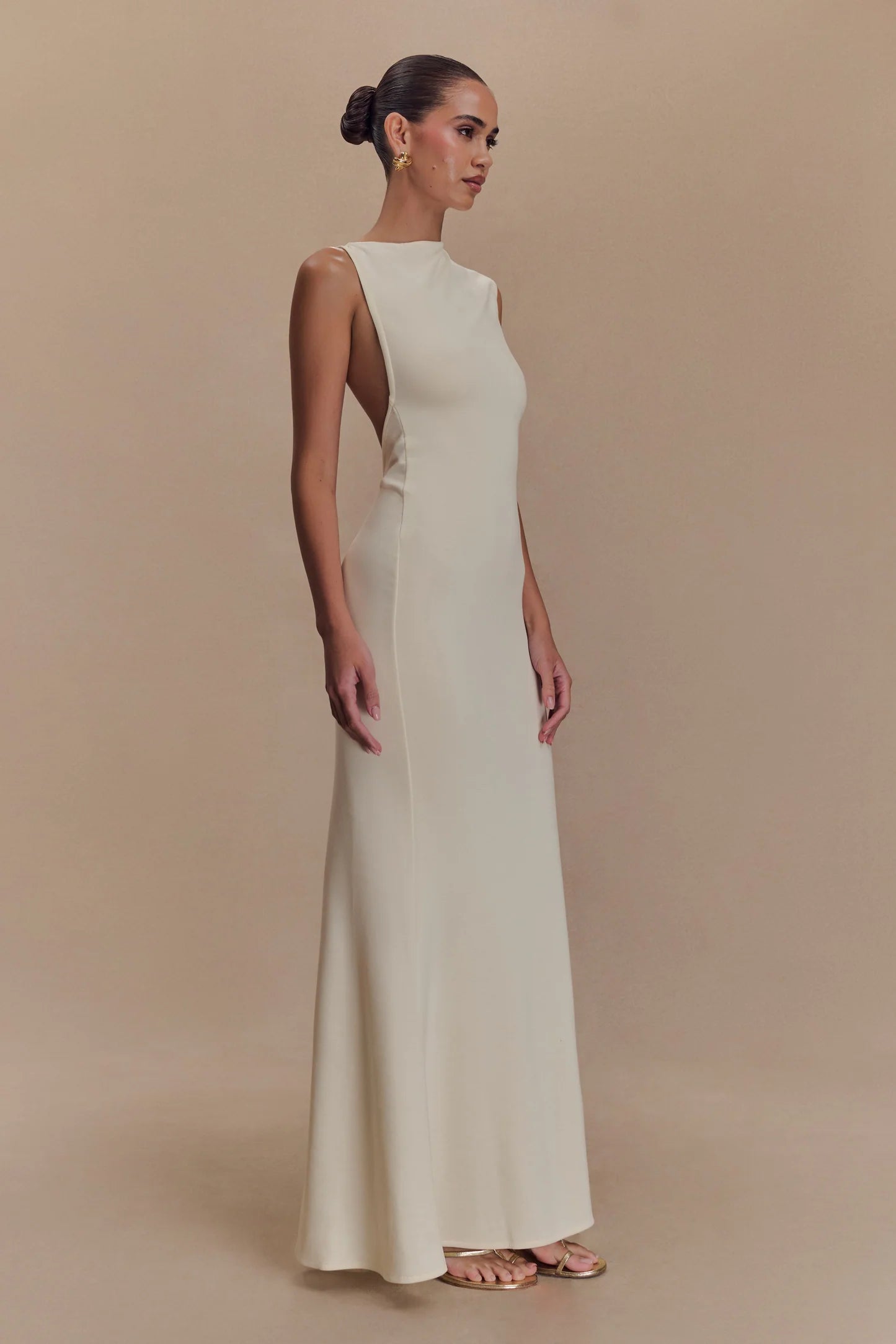 Scuba Jersey Cut Out Maxi Dress