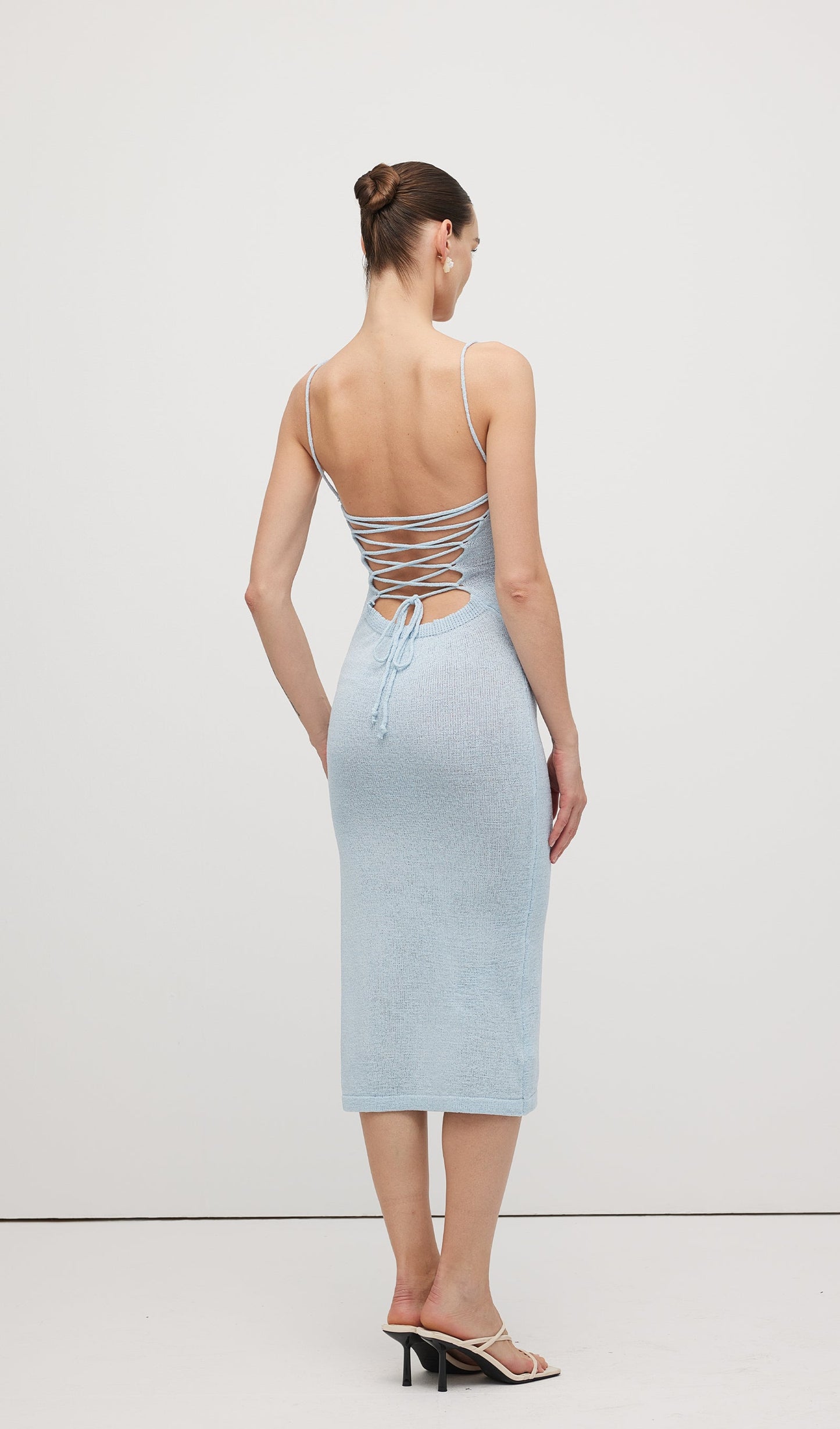 Knitted Halter Back Maxi Dress