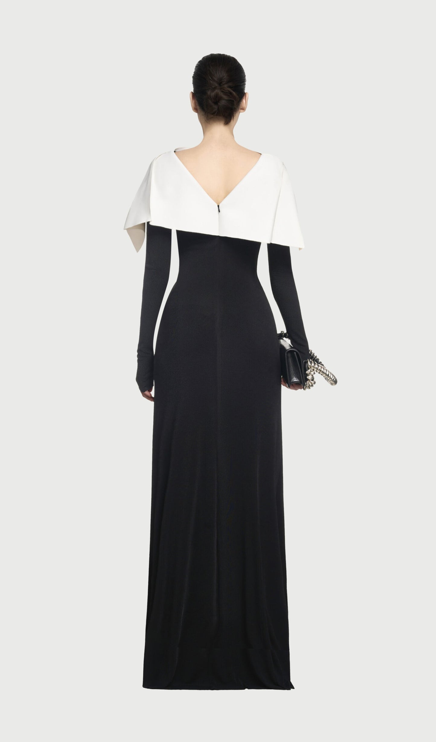 Asymmetrical Draped Shoulder Pleat Maxi Dress