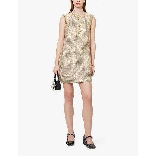 woven-blend mini dress