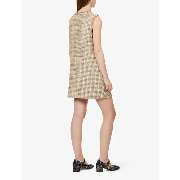 woven-blend mini dress