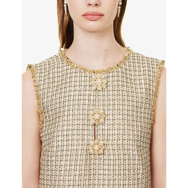 woven-blend mini dress