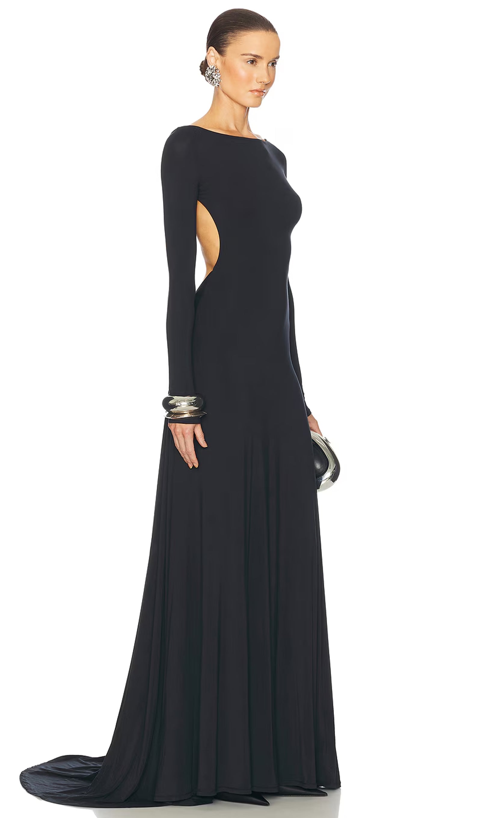 Jersey Open Back Maxi Dress