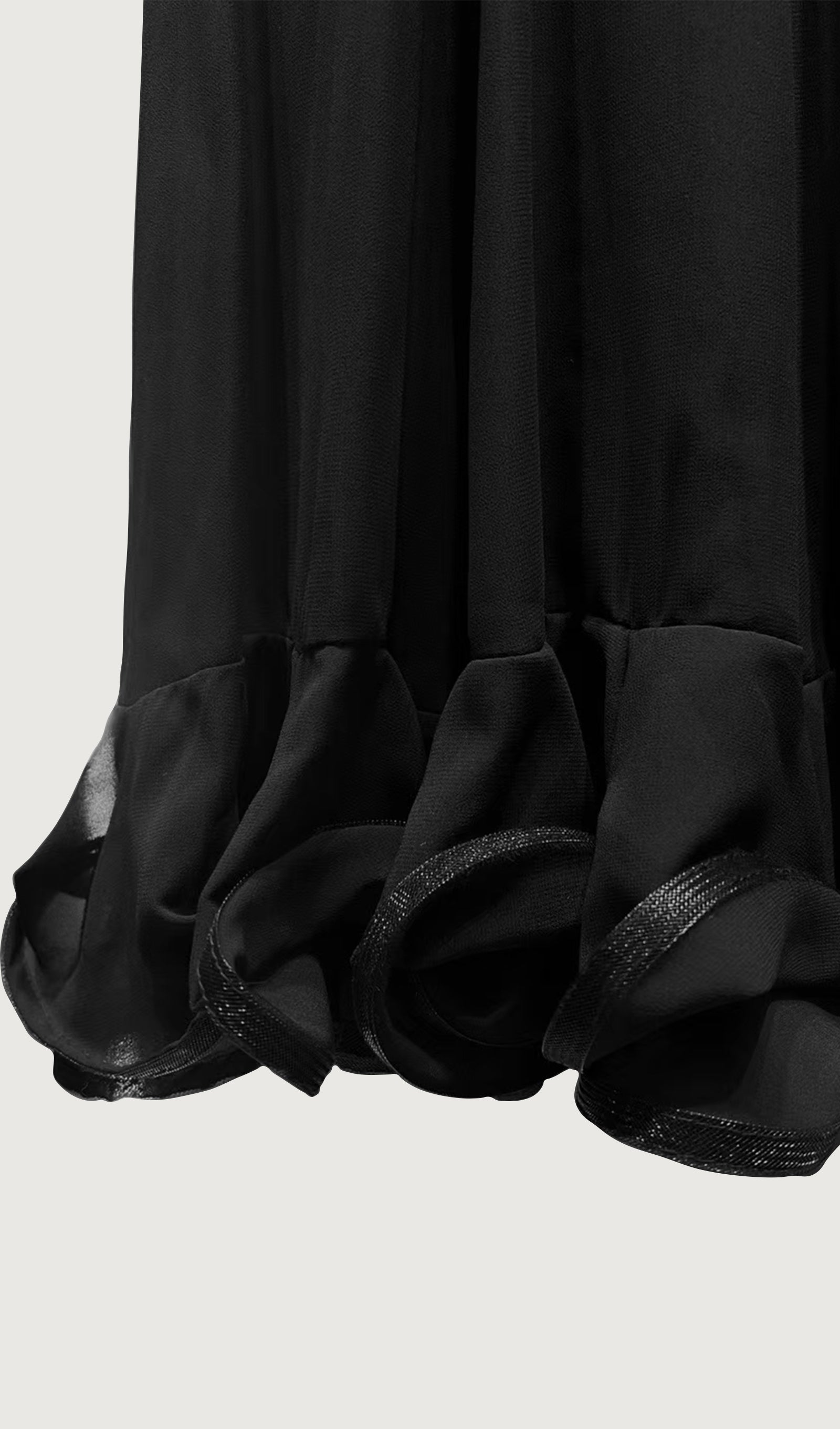 Ruffled Chiffon Maxi Skirt Black