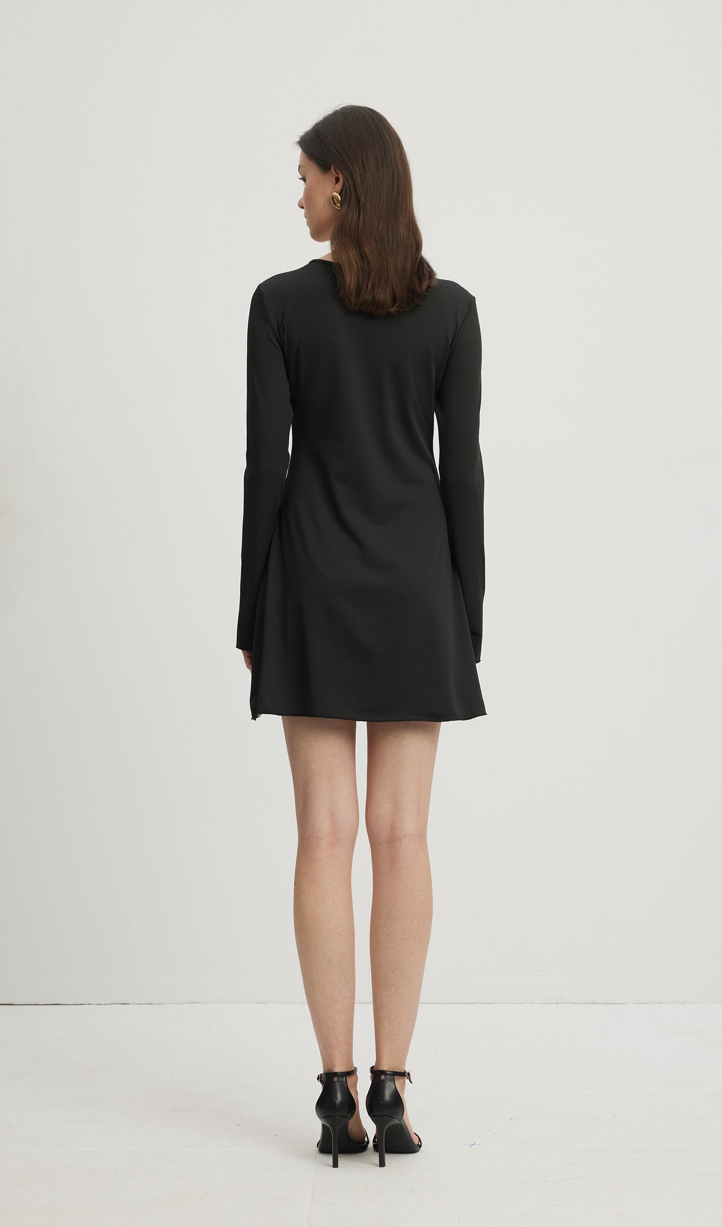 Hollow Out Mini Dress Black