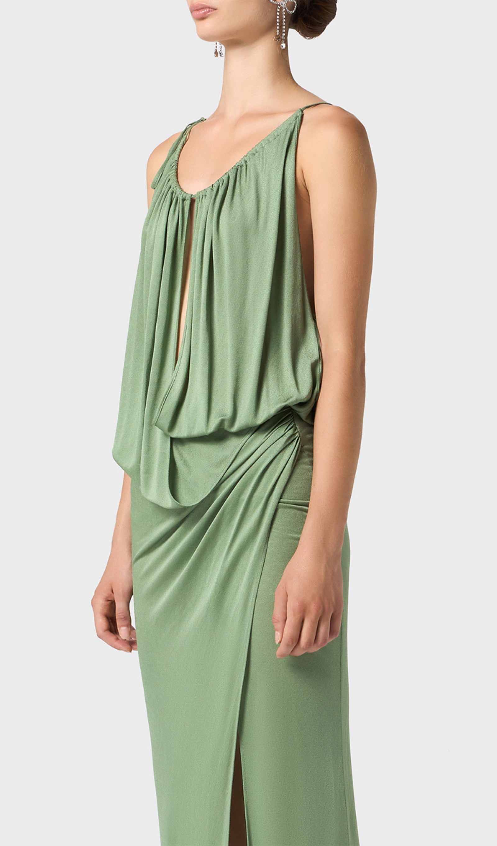 Drapes Split Maxi Dress