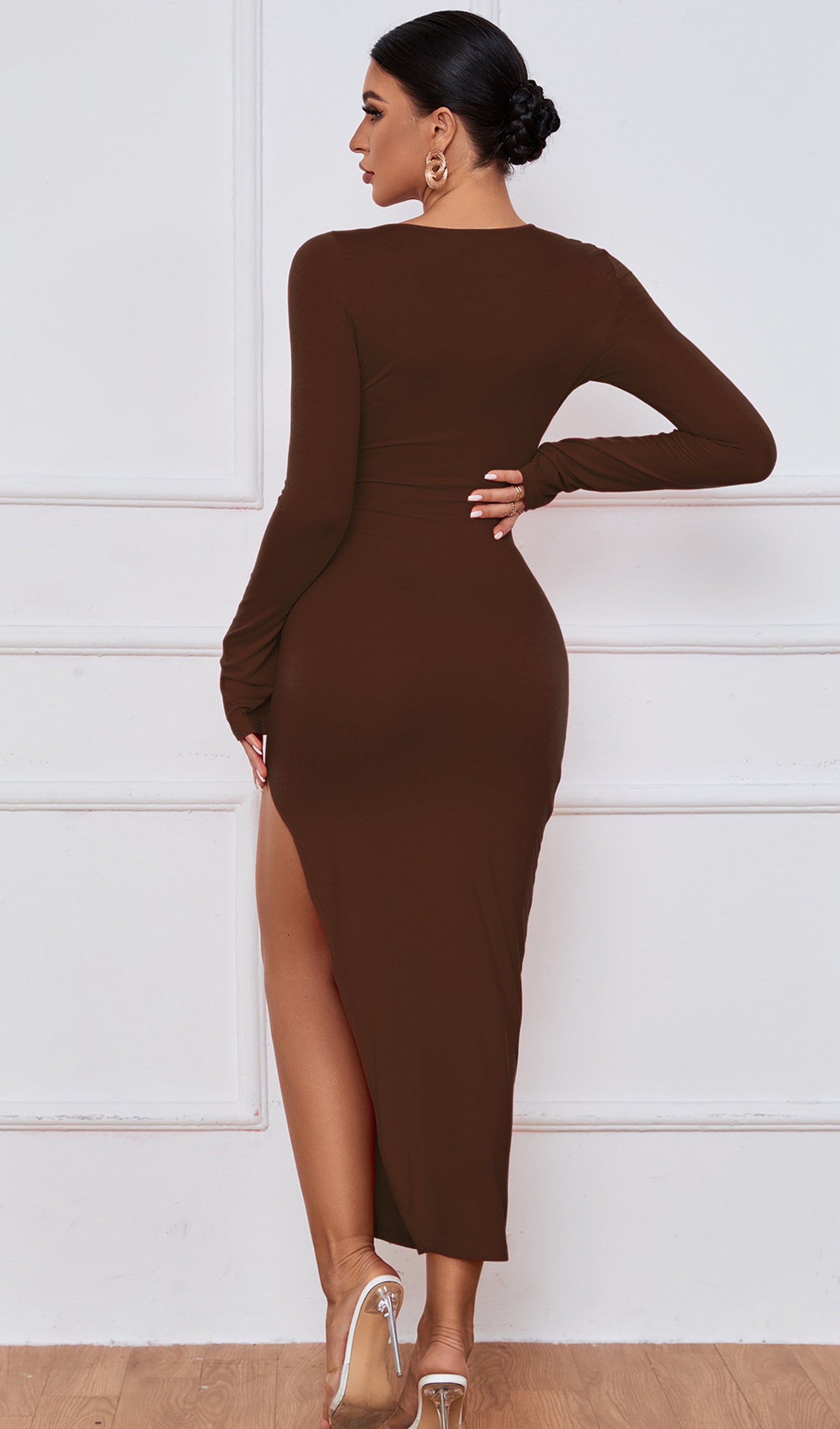 Cut Out Split Midi Dress
