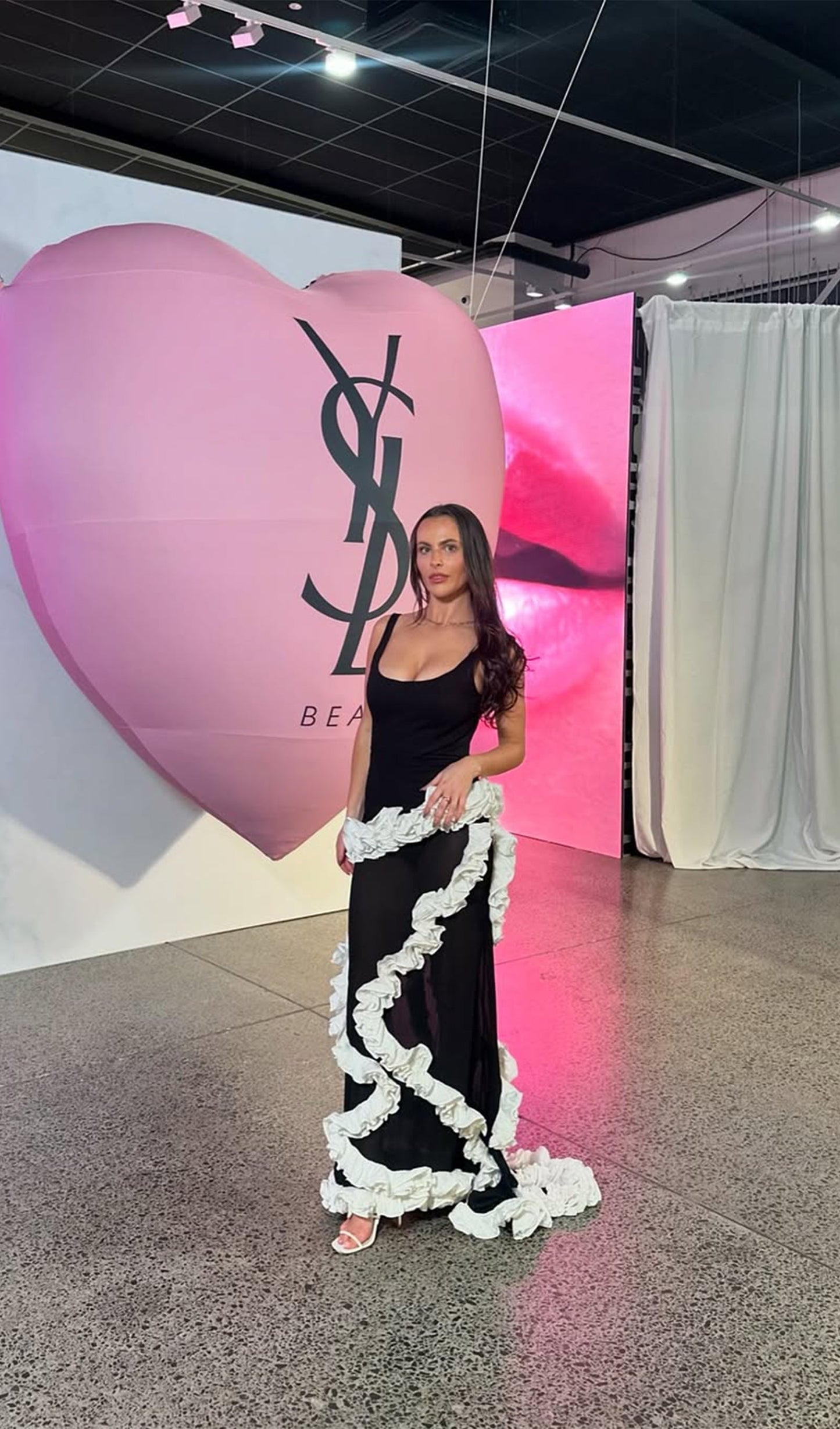 Wisteria Gown Maxi Dress In Black & White