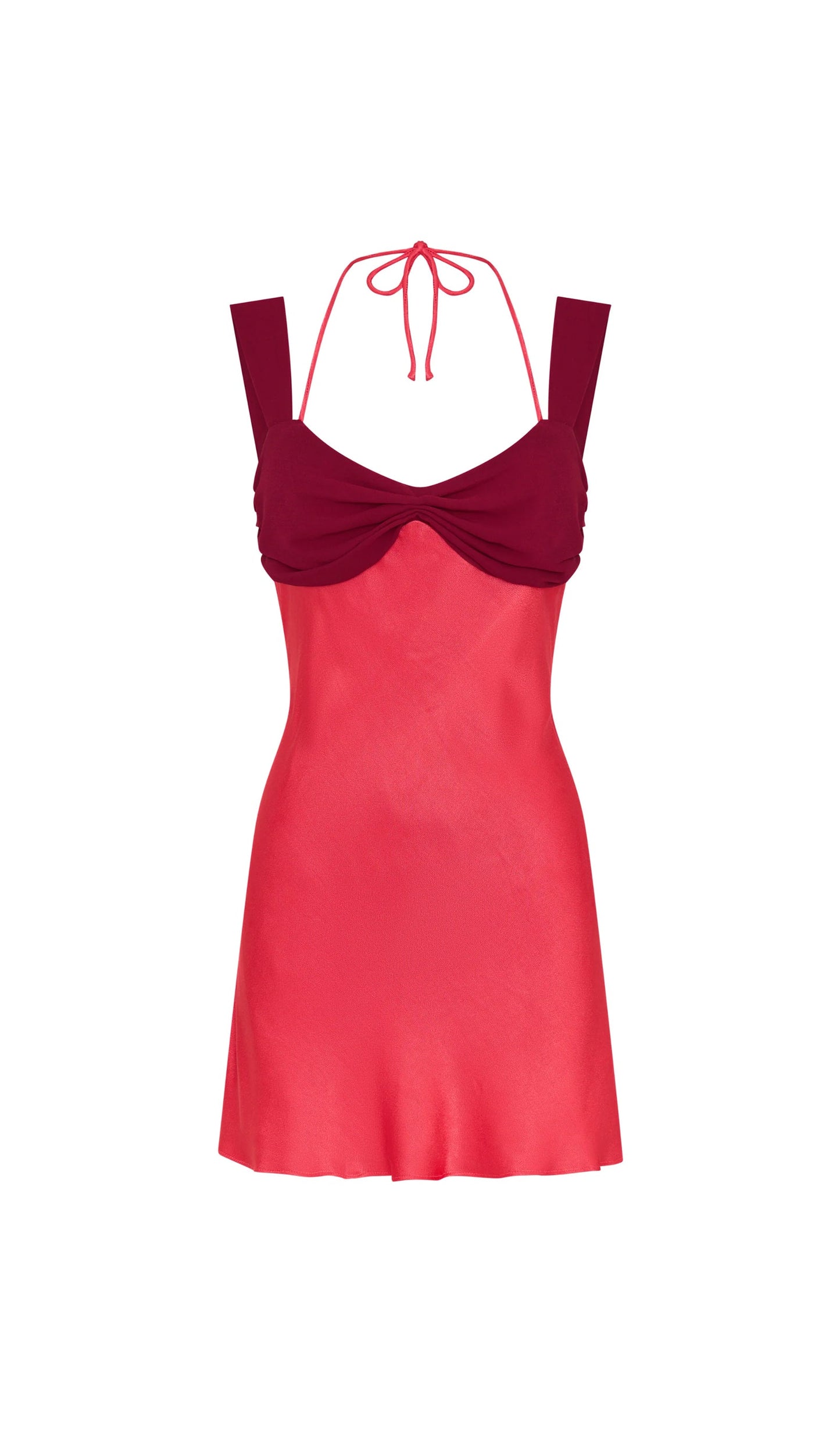 Ruched Back Lace Up Mini Dress