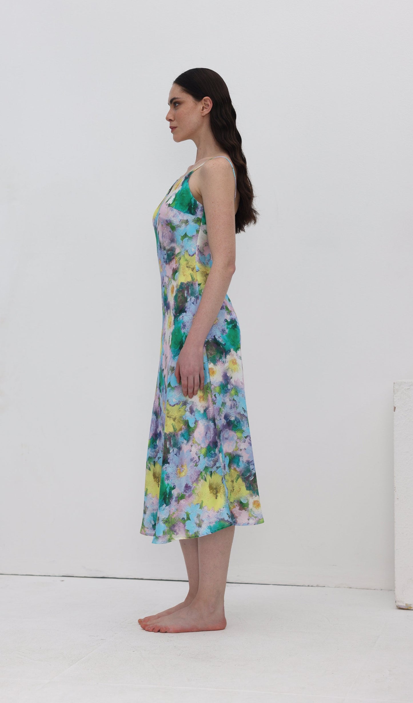 Flower Print Slip Midi Dress