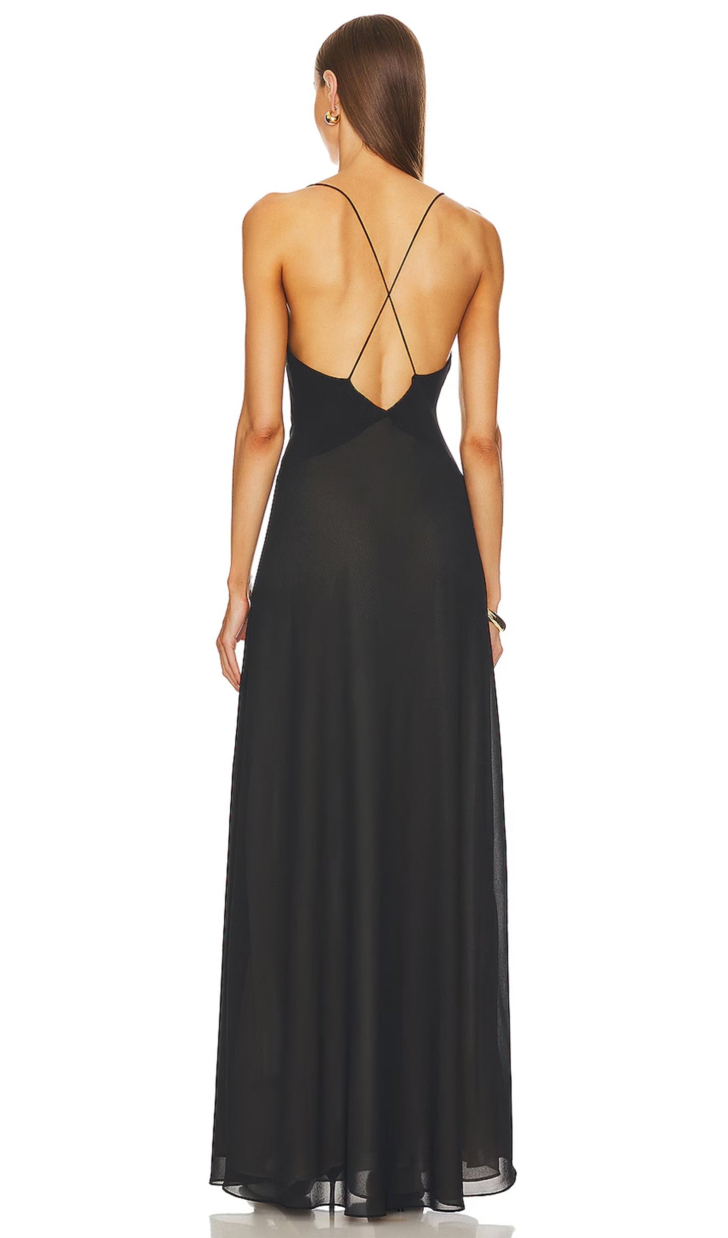 V Neck Halter Midi Dress
