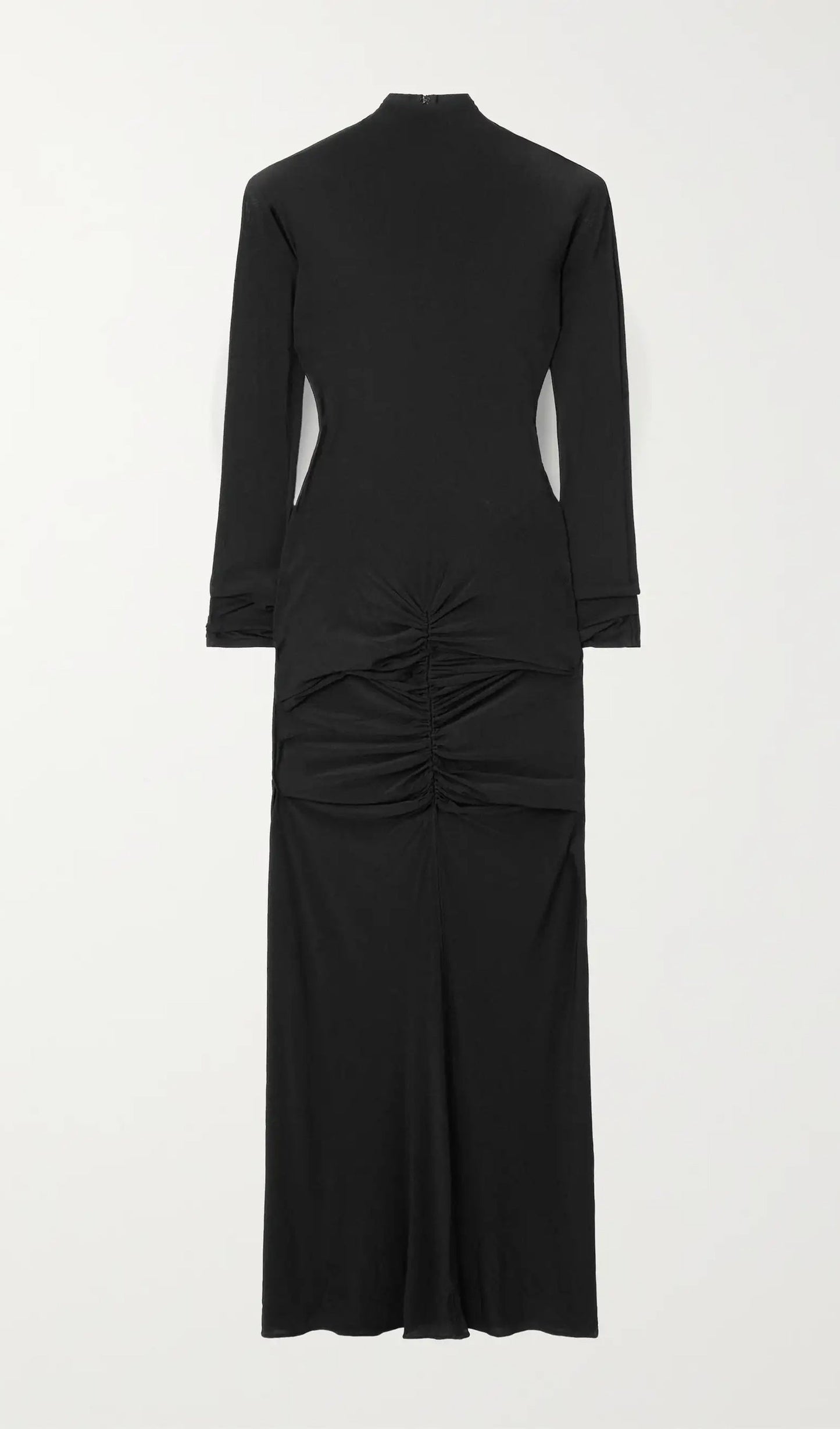 Draped Stretch Mesh Midi Dress