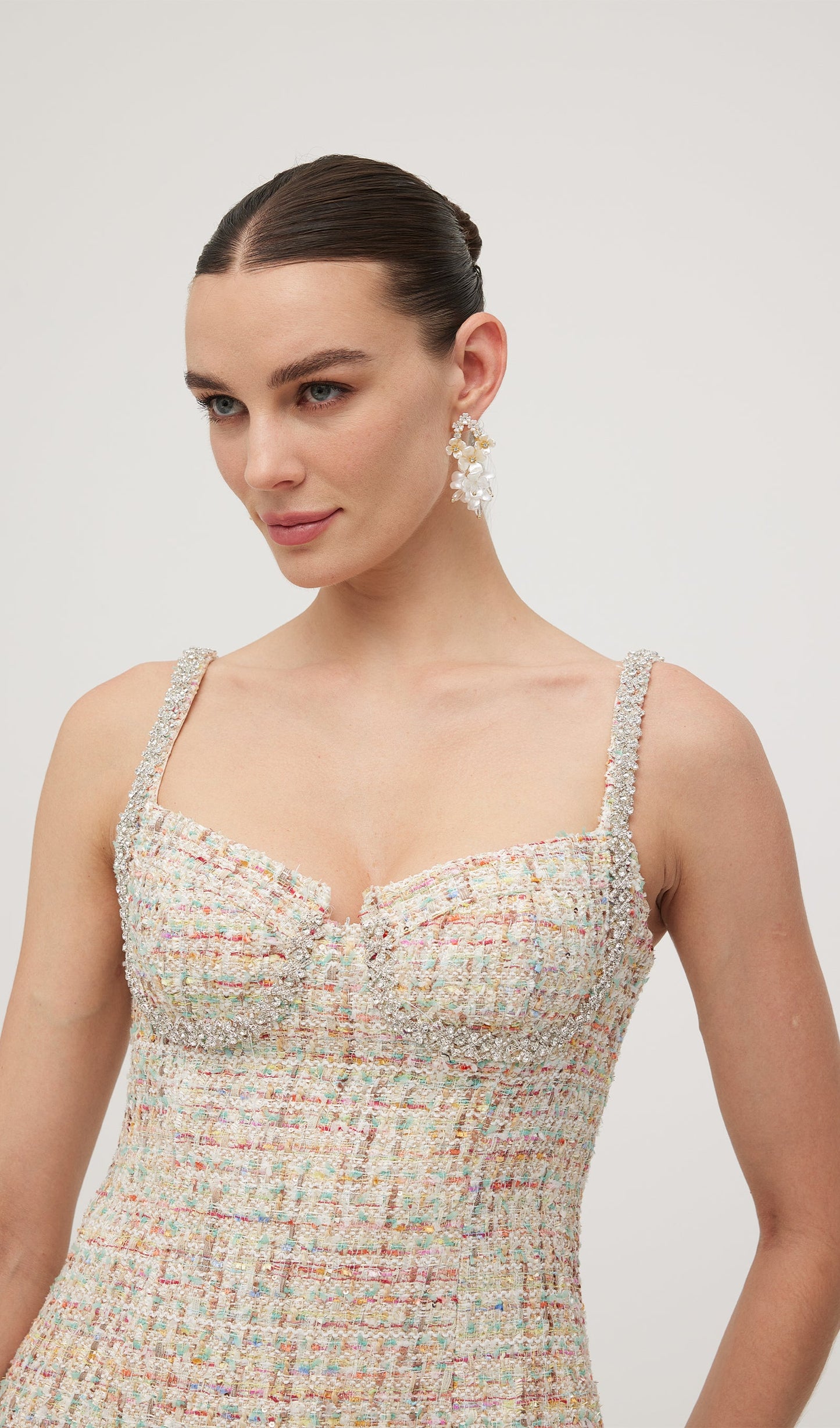 Embellished Boucle Mini Dress