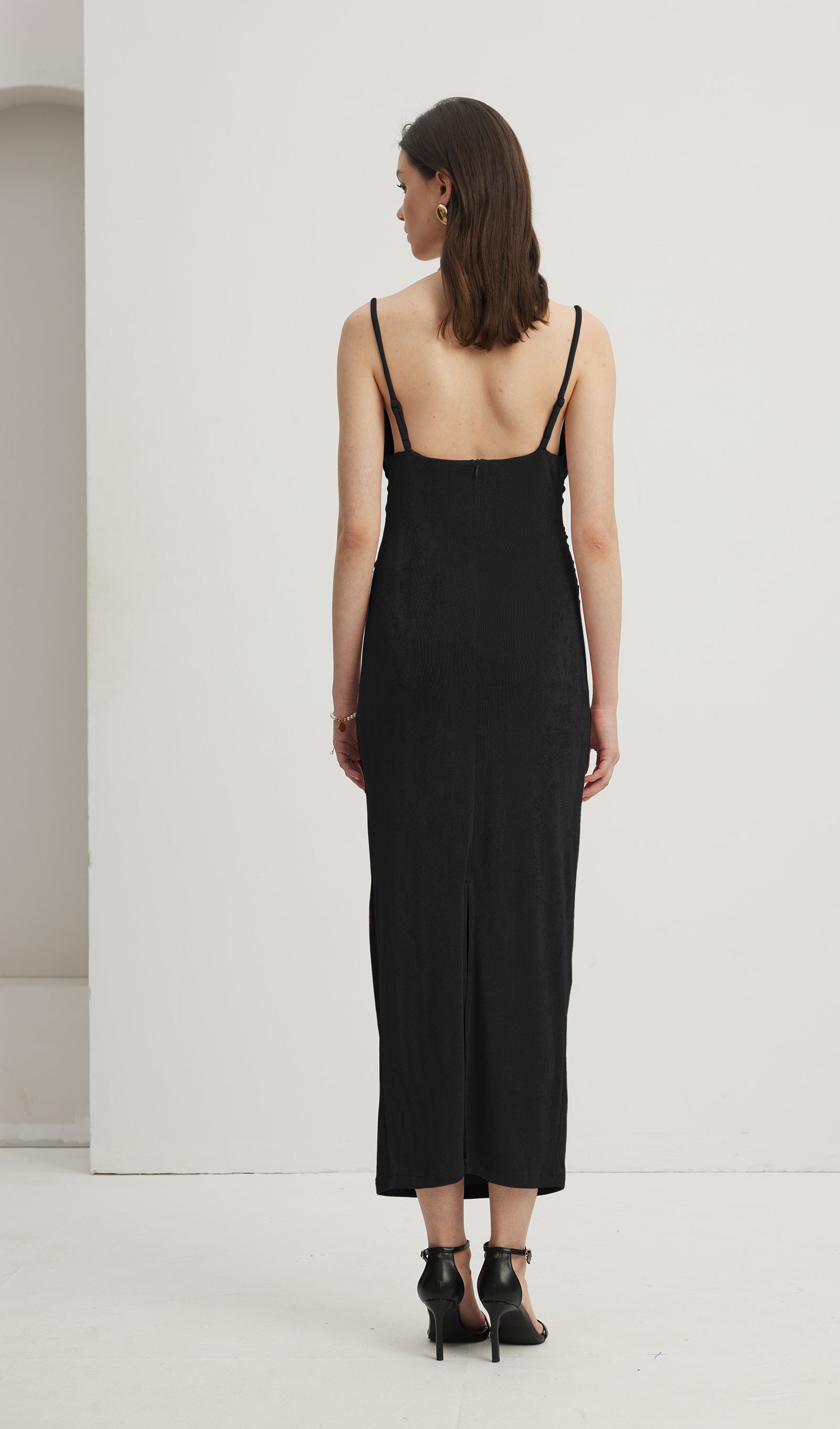 Gathered Draped Maxi Dress