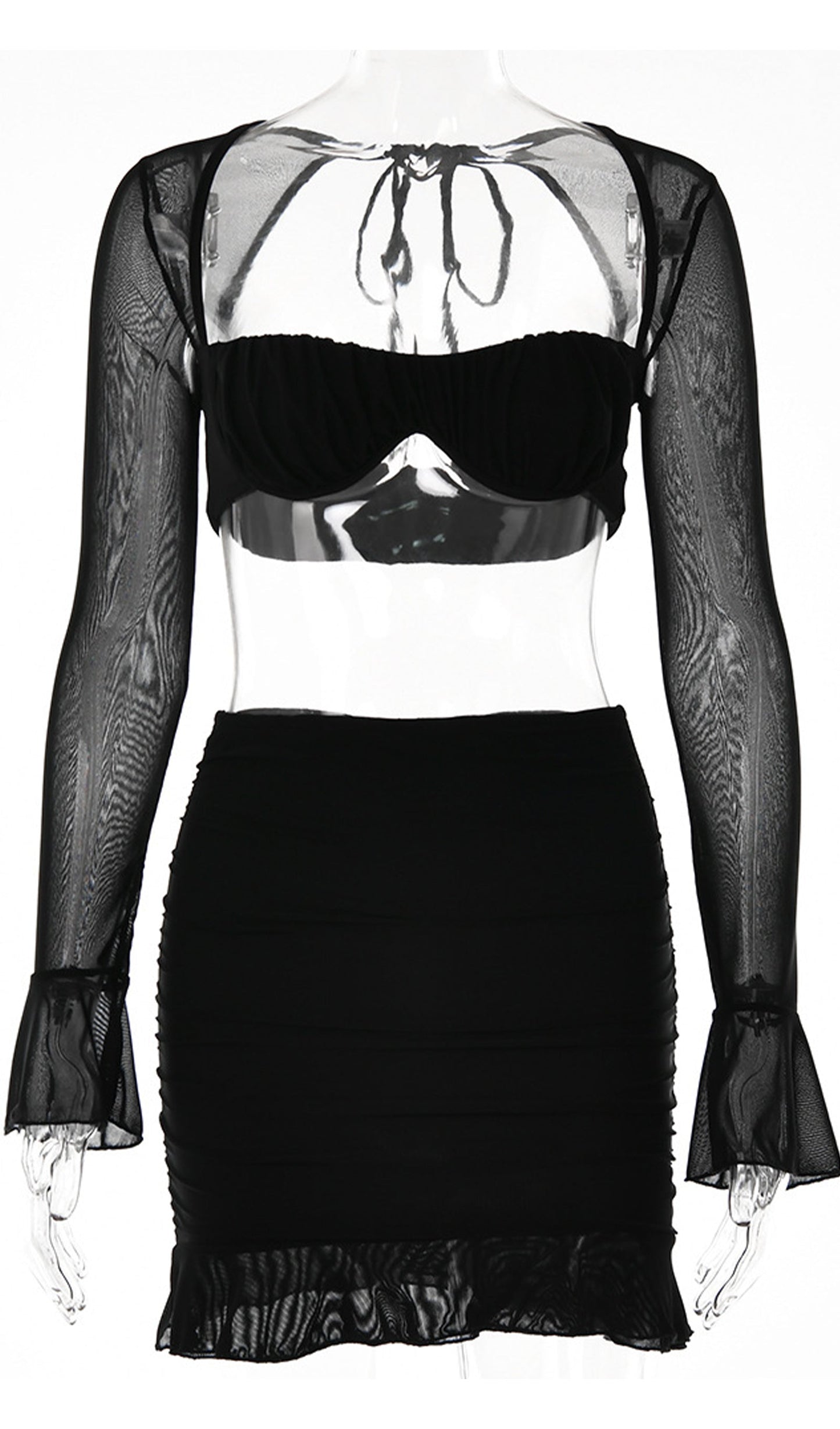 Ruched Mini Skirt Sets