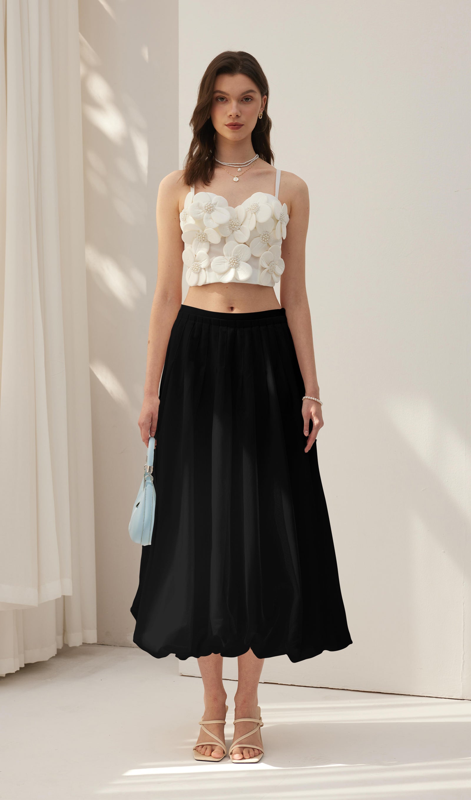 Pleated Midi Skirt