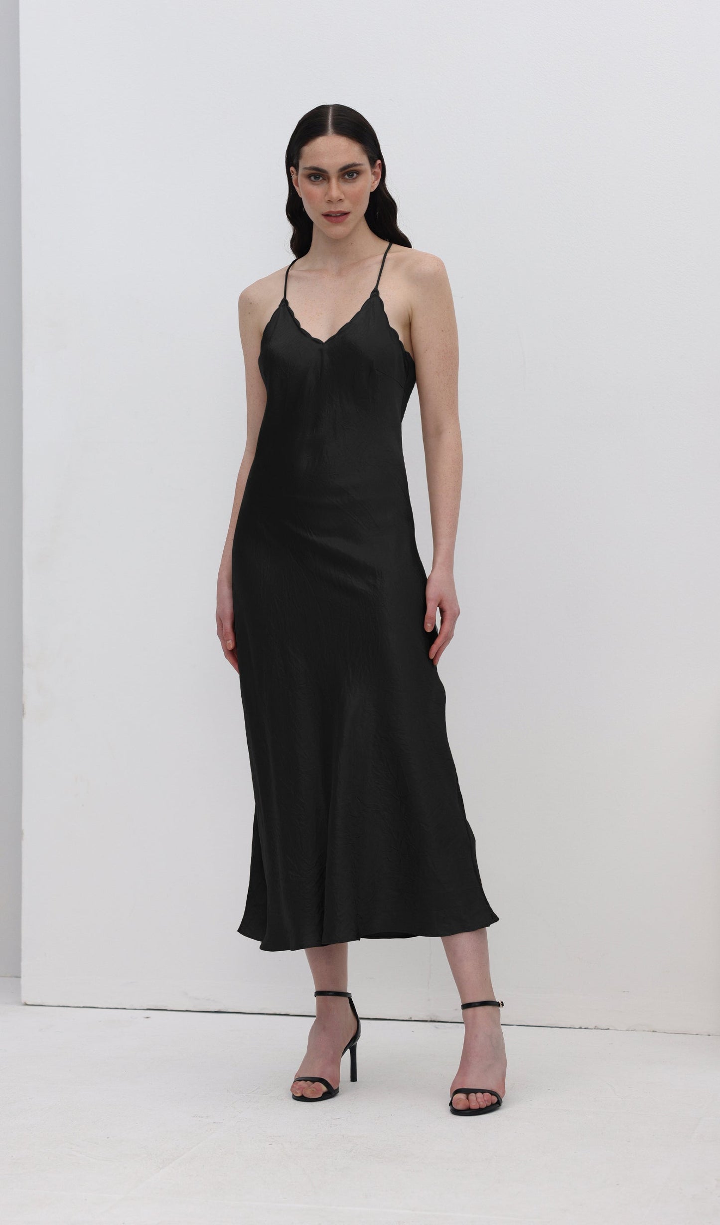 Acetate Sling Midi Dress