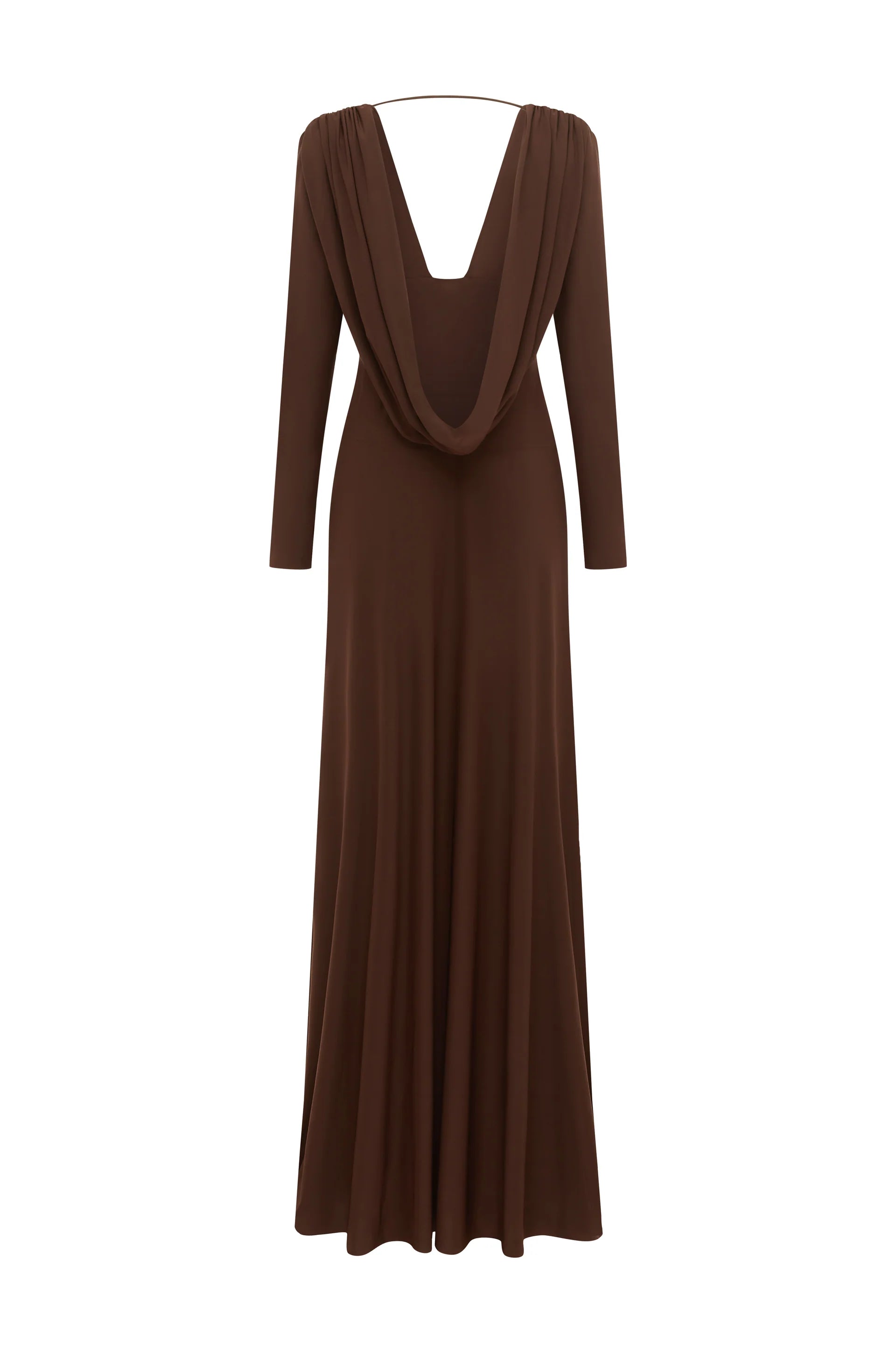 Plunging V-Neck Ruched Backless Dress