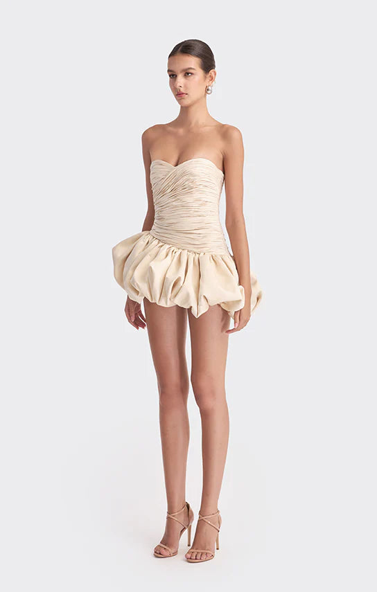 Balloon Draped Mini Dress