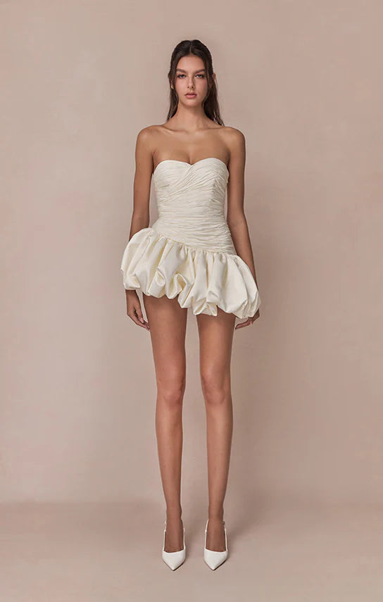 Balloon Draped Mini Dress