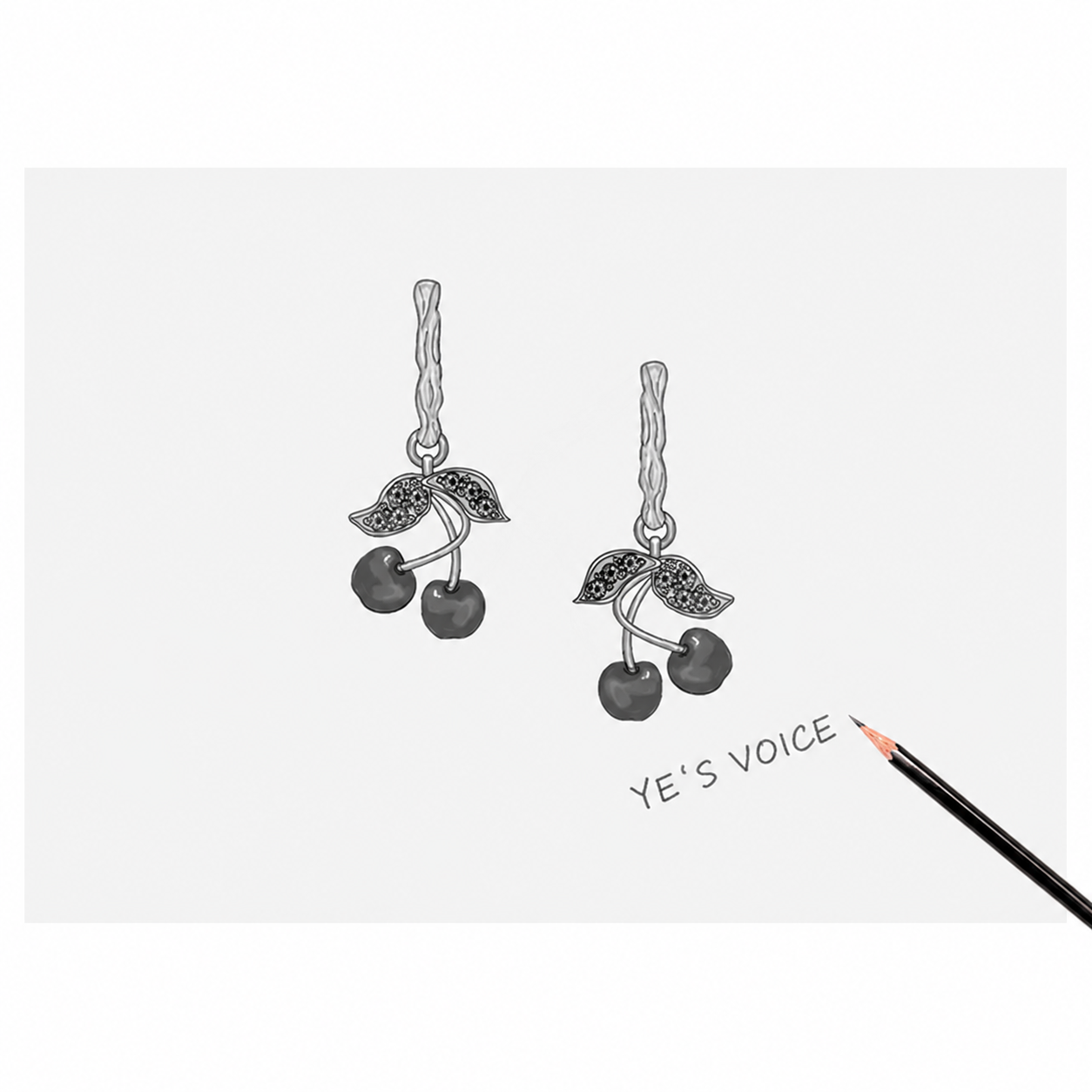 Sweet Cherry 925 Sterling Silver Drop Earrings