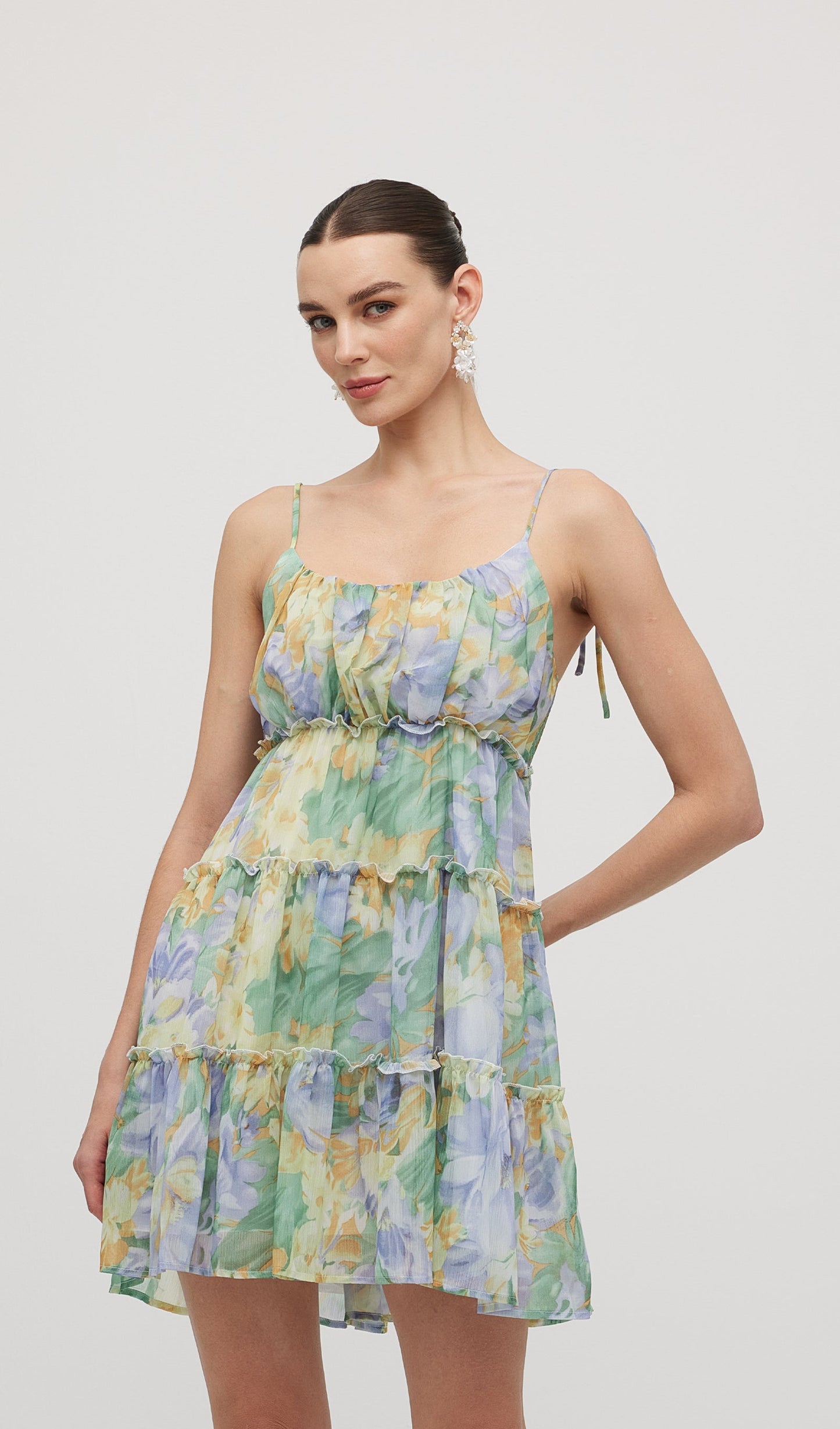 Floral Printed Smocked Mini Dress