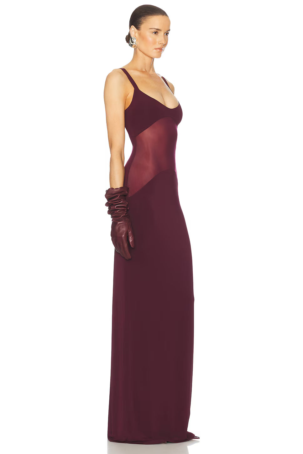 Spaghetti Strap Mesh Splicing Bodycon Dress