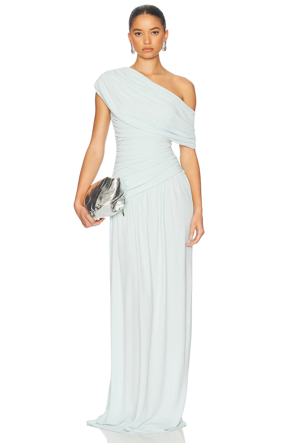 One-Shoulder Ruched Maxi Dress