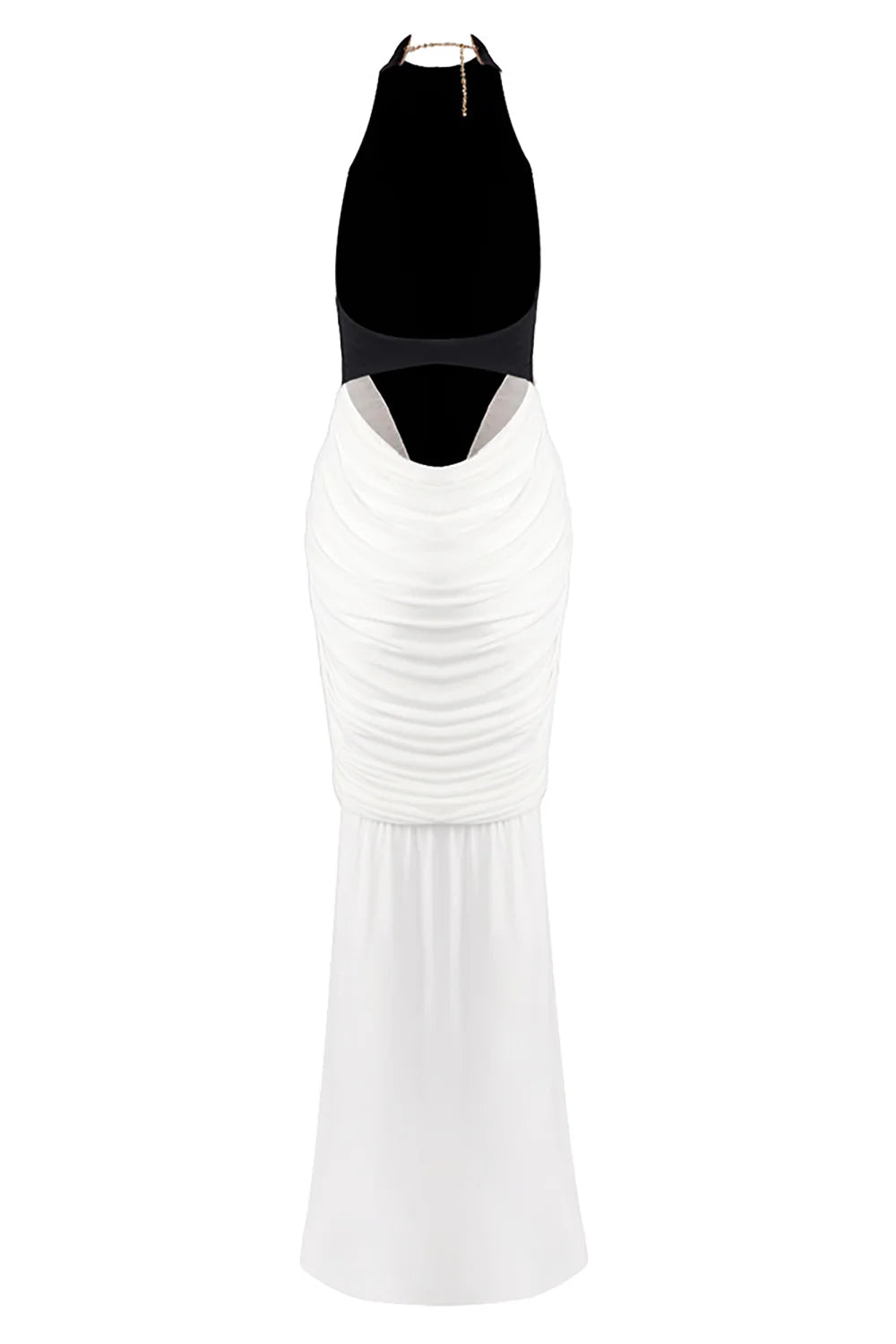 Sleeveless Backless Ruched Splicing Bodycon Dress
