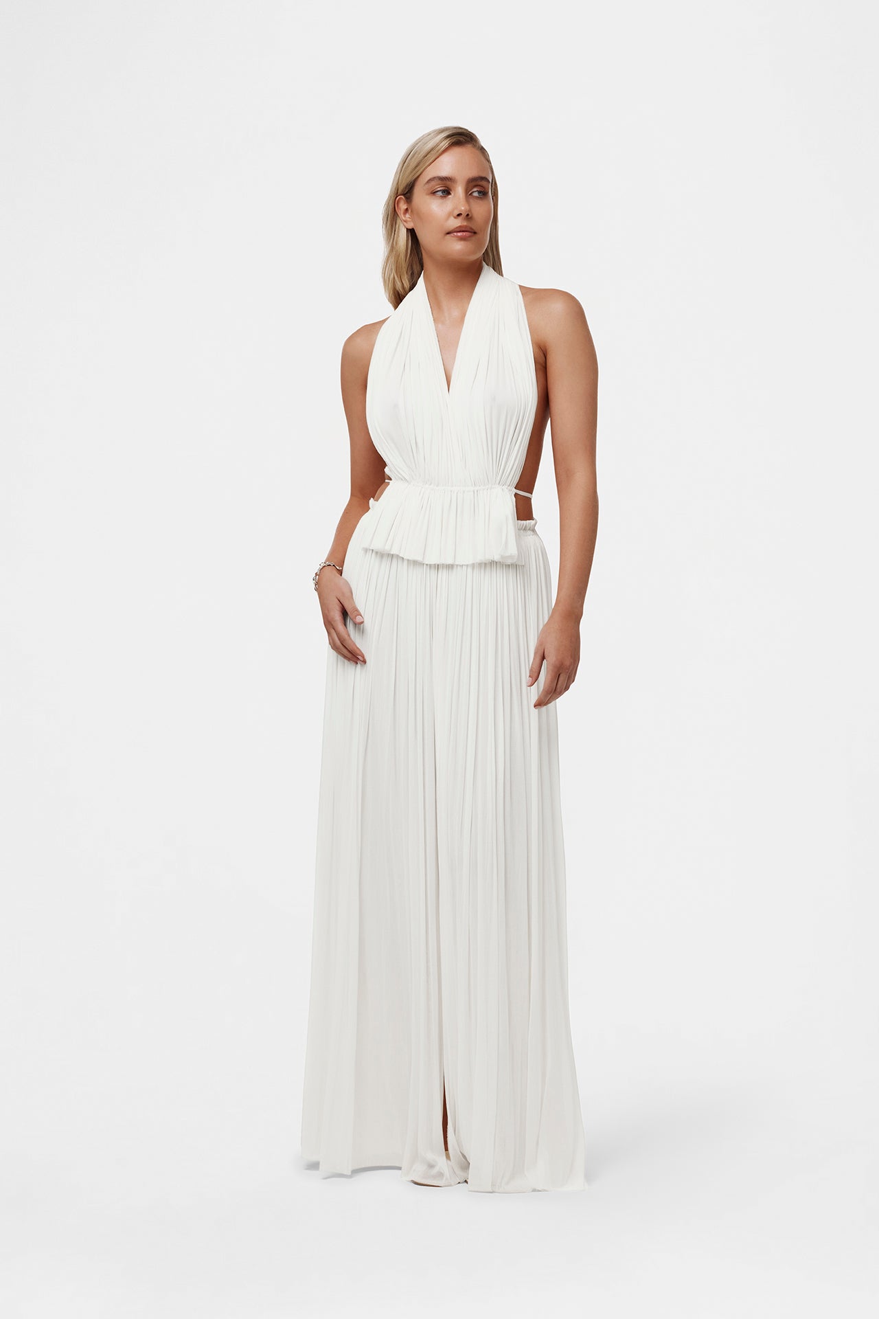 White Silk Skirt & Top Set