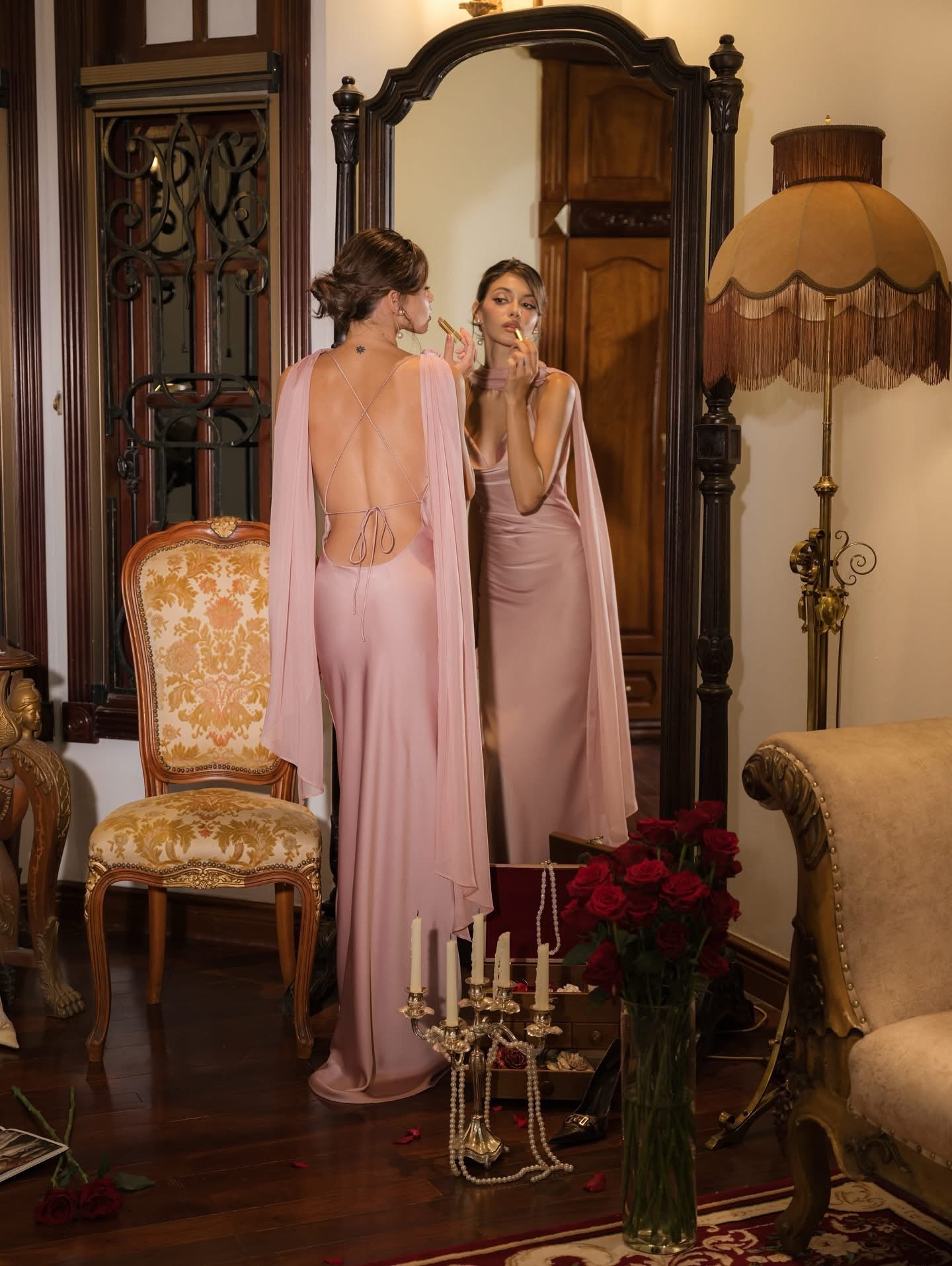 Satin Backless Dress