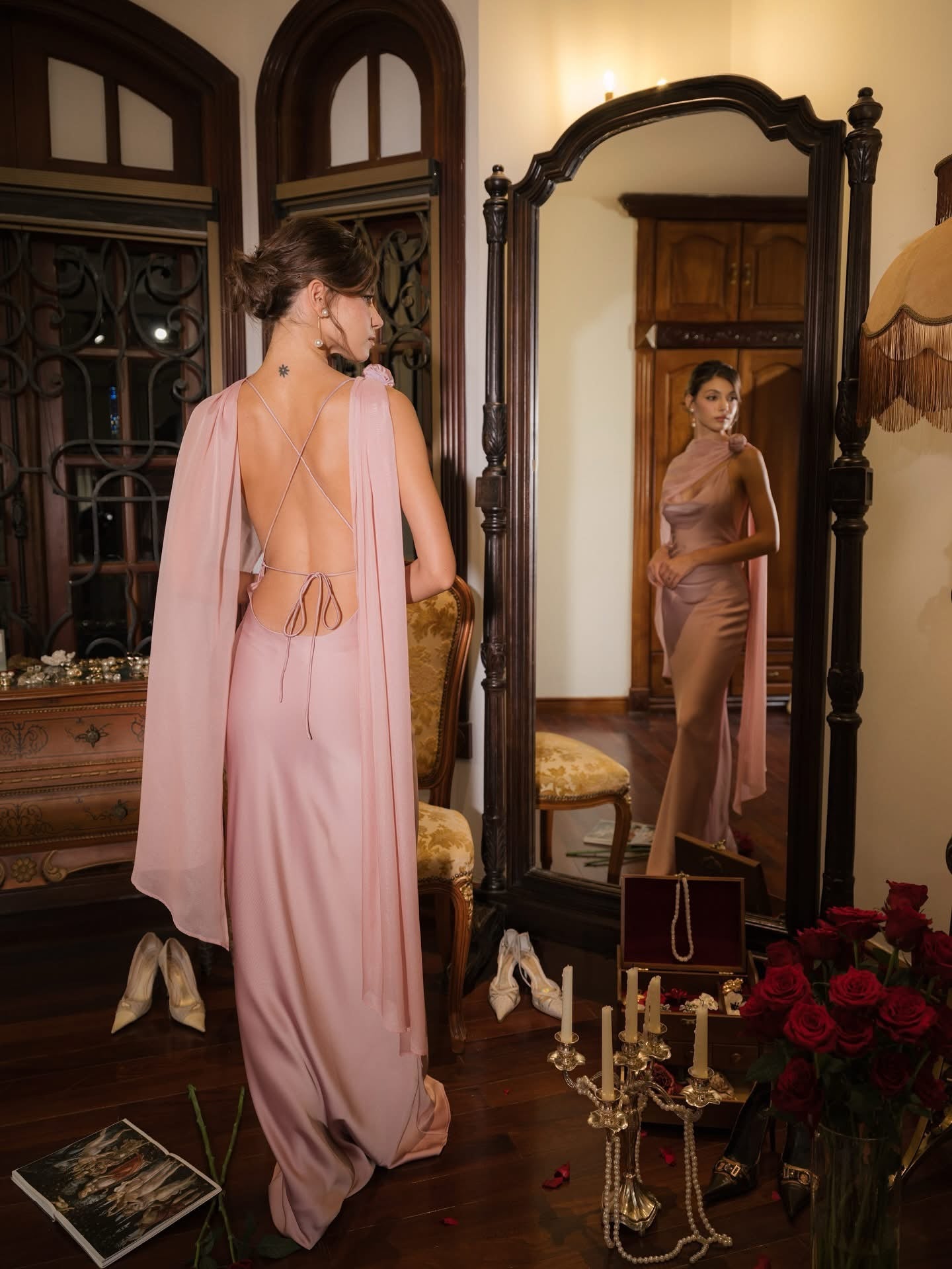 Satin Backless Dress