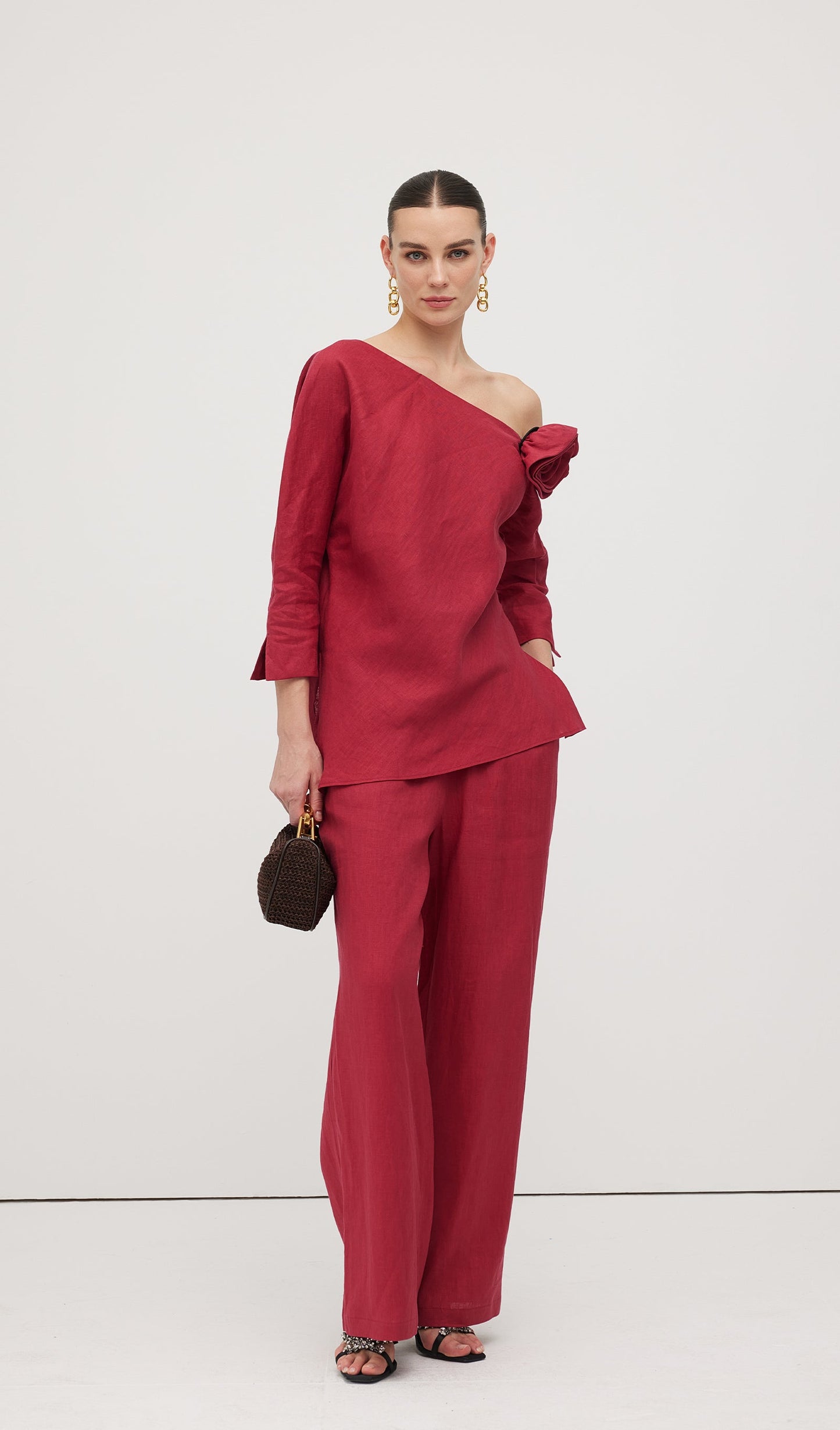 Linen Rose Trousers Suit