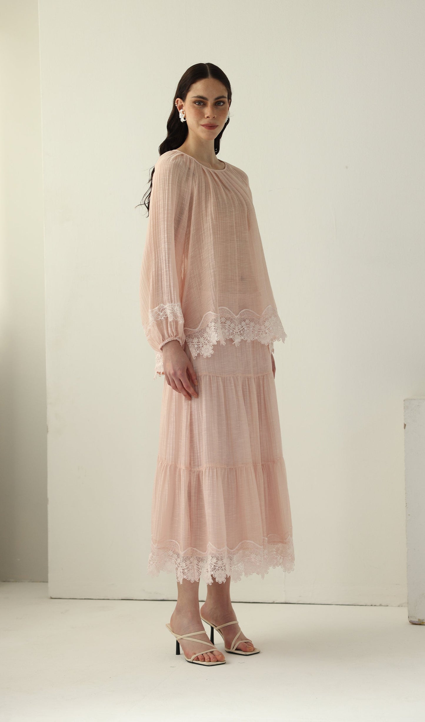 Long Sleeved Lace Panel Top