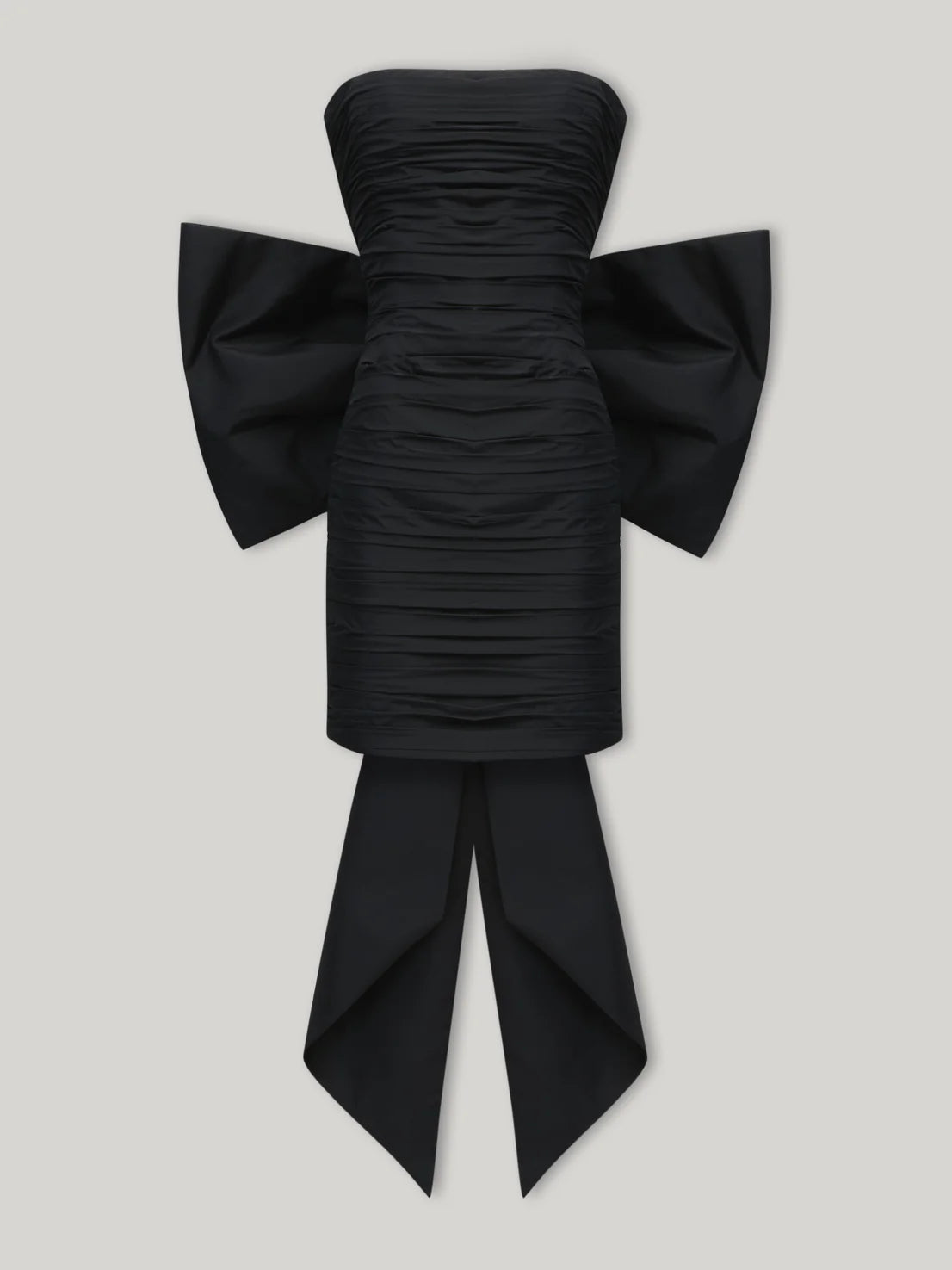 Ruched Bow Strapless Mini Dress