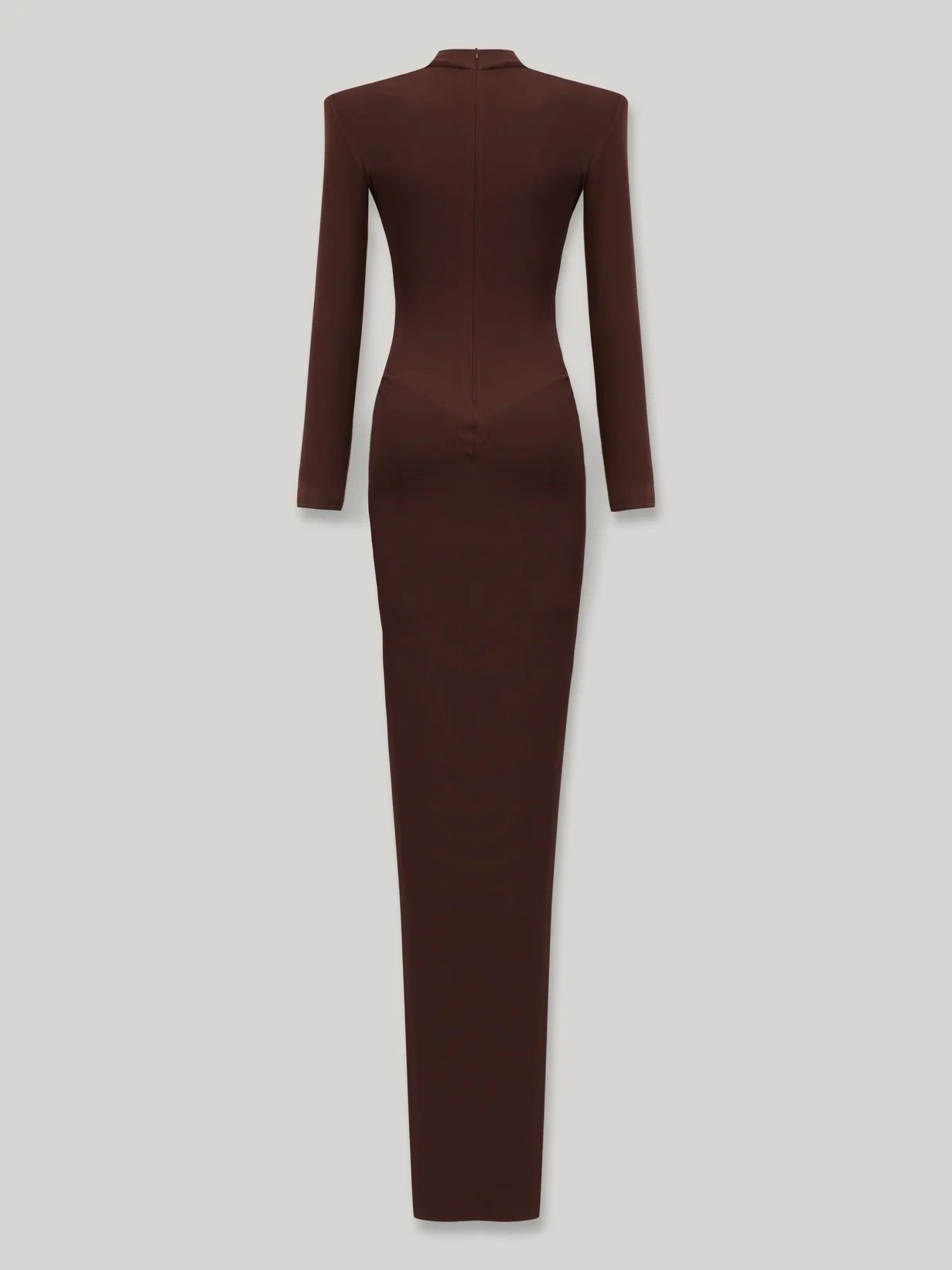 Mid-Neck Long-Sleeve Ruched Dress