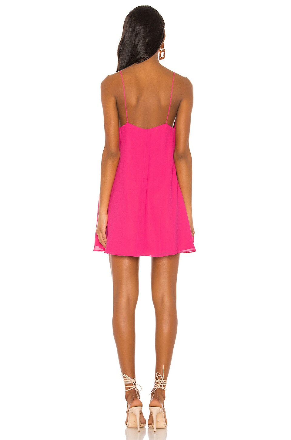 Spaghetti-Strap Deep-V Chiffon Mini Dress