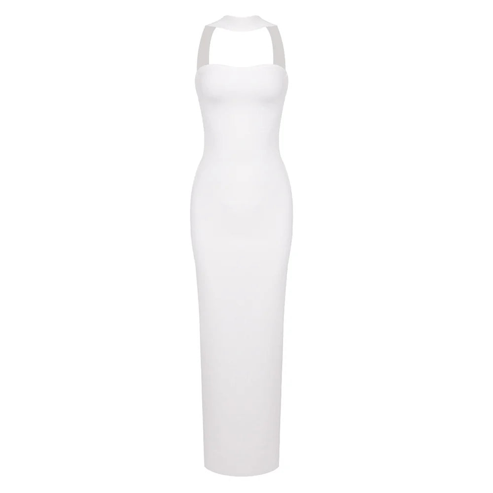 Back Halter Strapless Back Slit Bodycon Dress