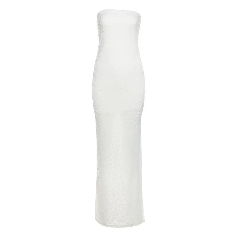 Strapless Side Slit Dress